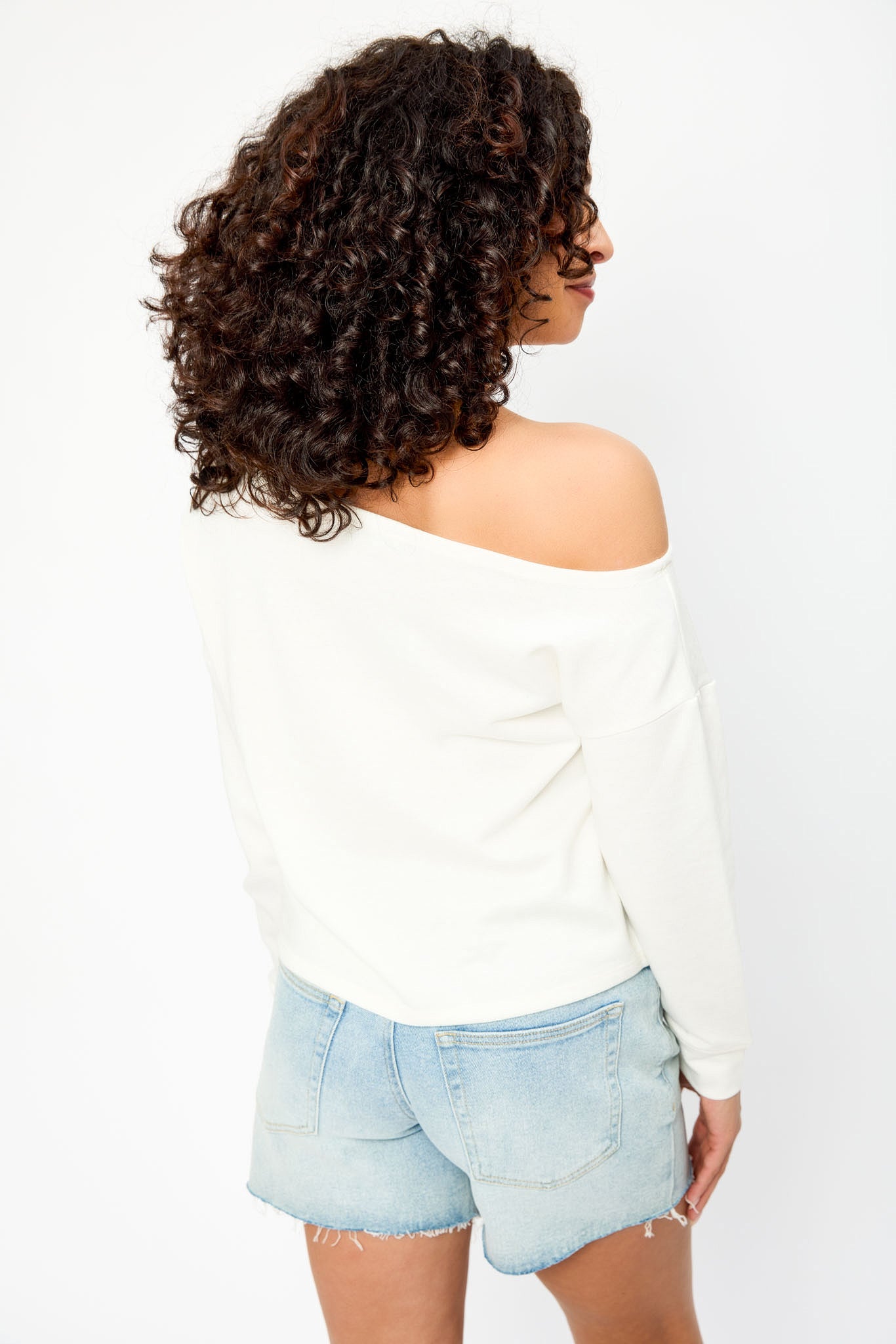 Terry Off-The-Shoulder Sweatshirt