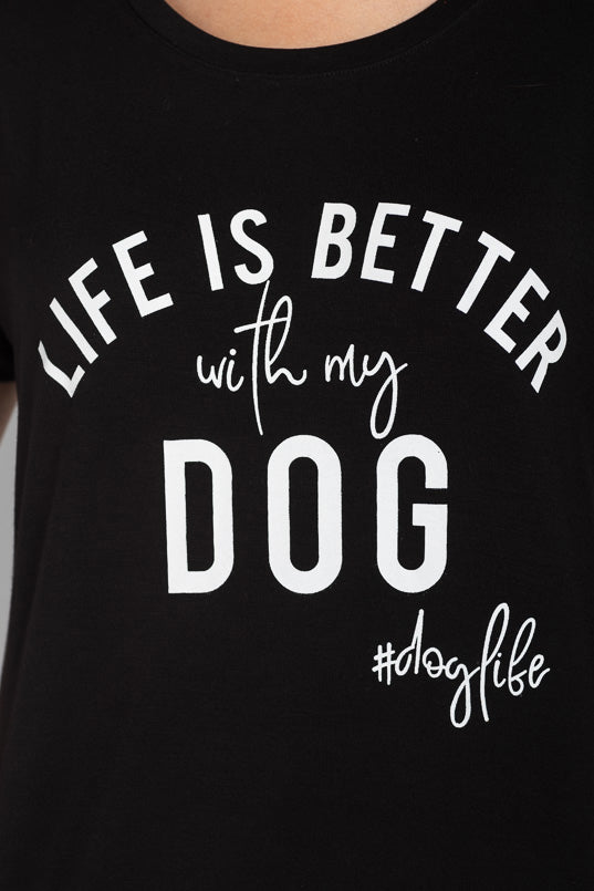 "Life is Better With My Dog" Short Sleeve Graphic Tee