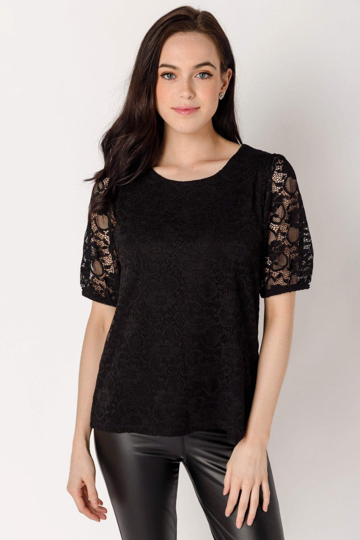 Lace Puff Sleeve Top