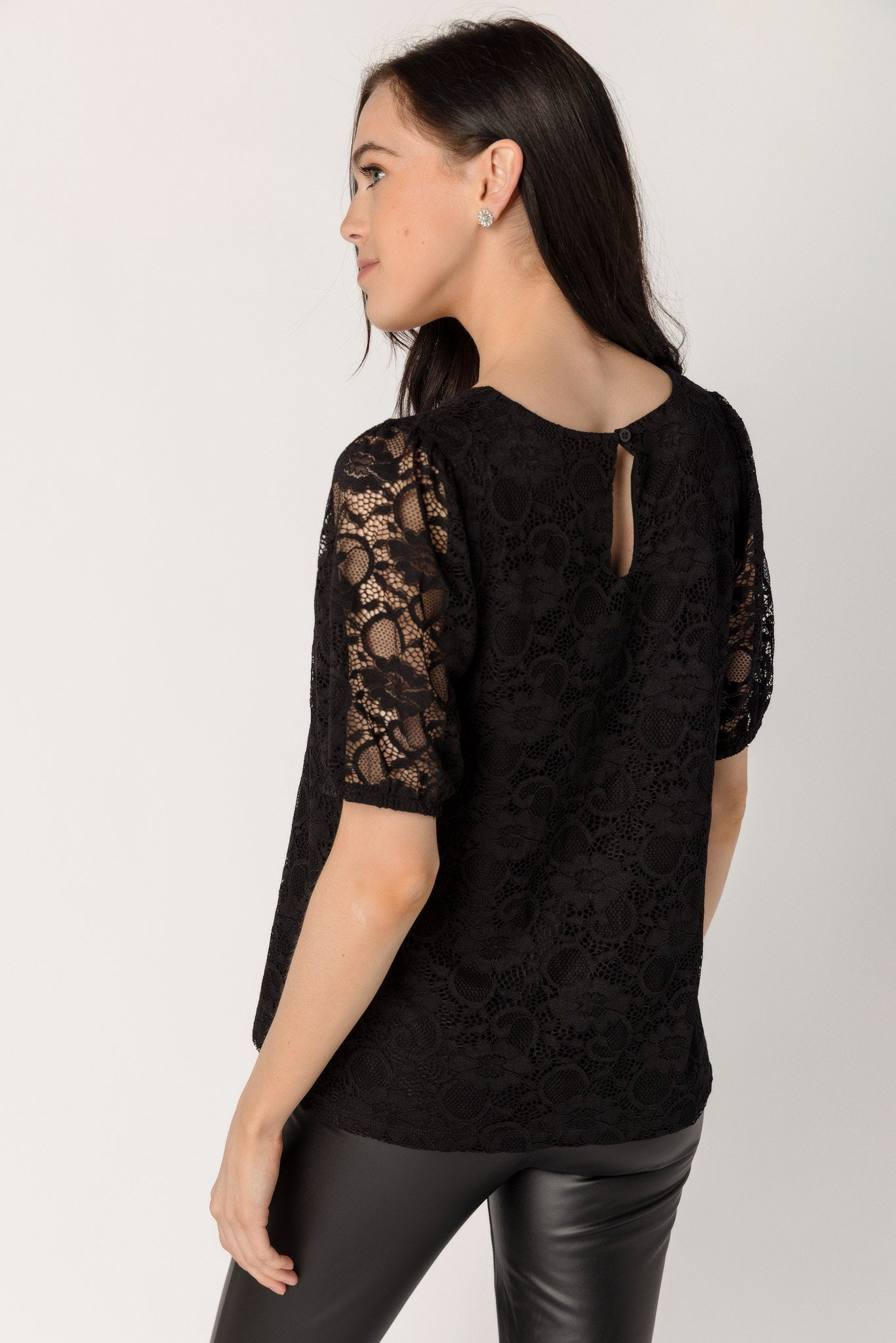 Lace Puff Sleeve Top