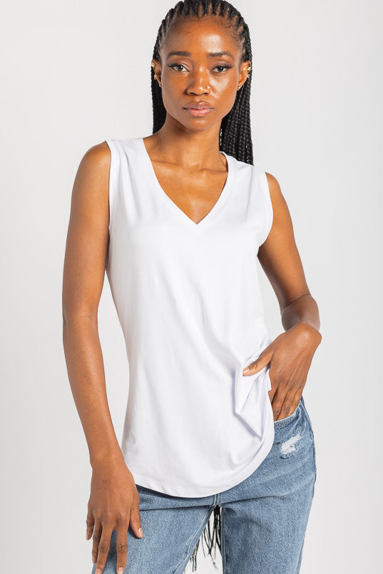 Camisole brossée à col en V