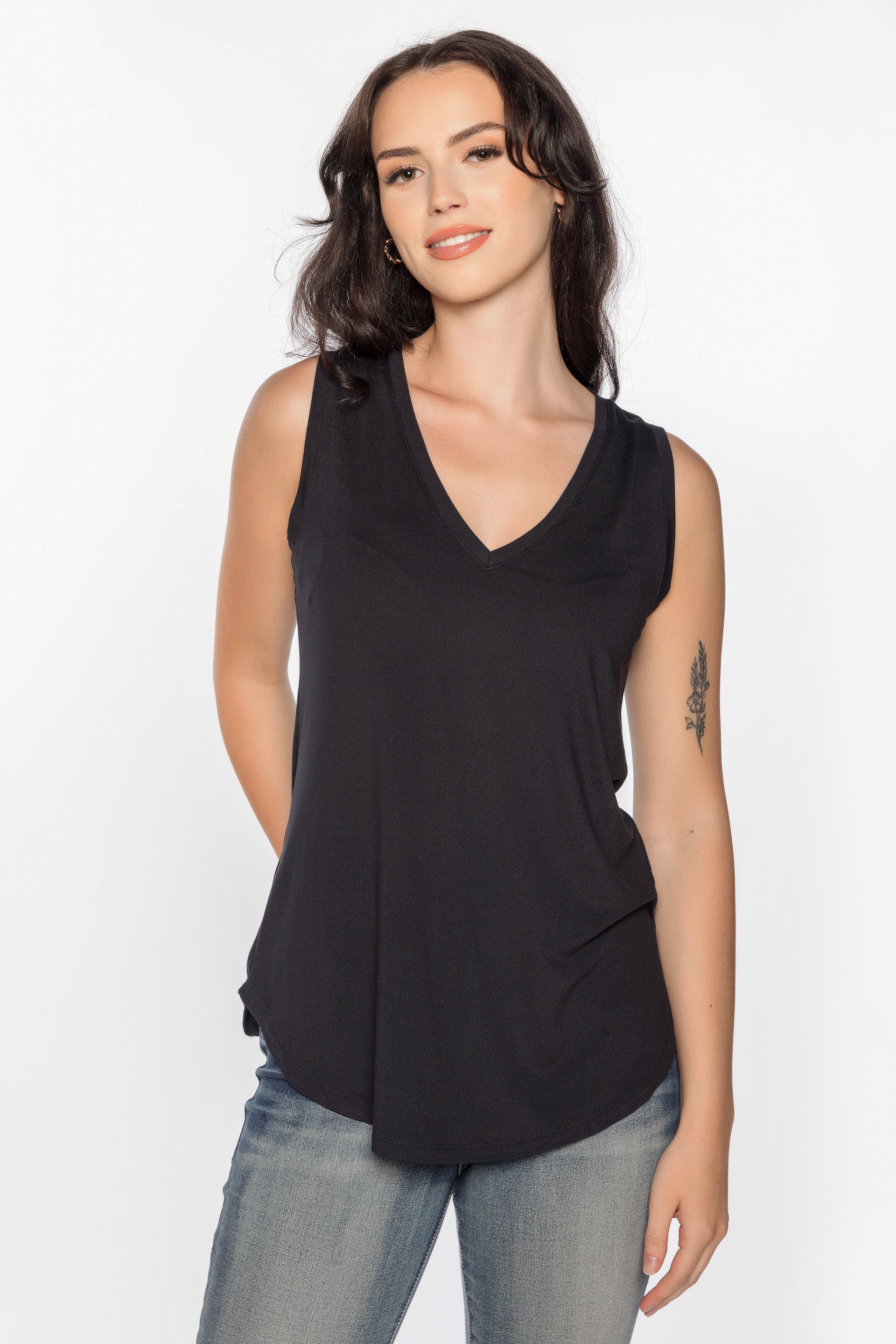 Camisole brossée à col en V