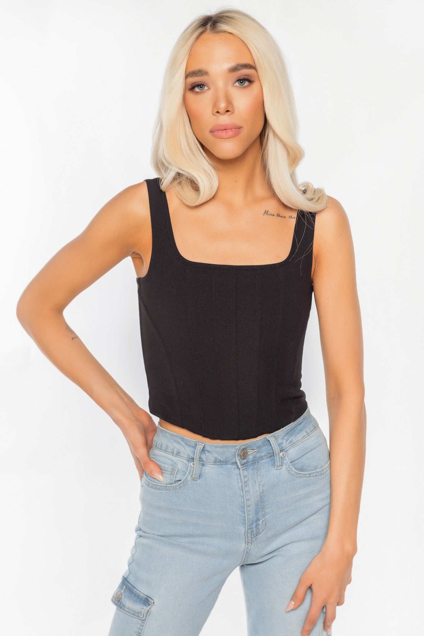 Scuba Crepe Corset Tank