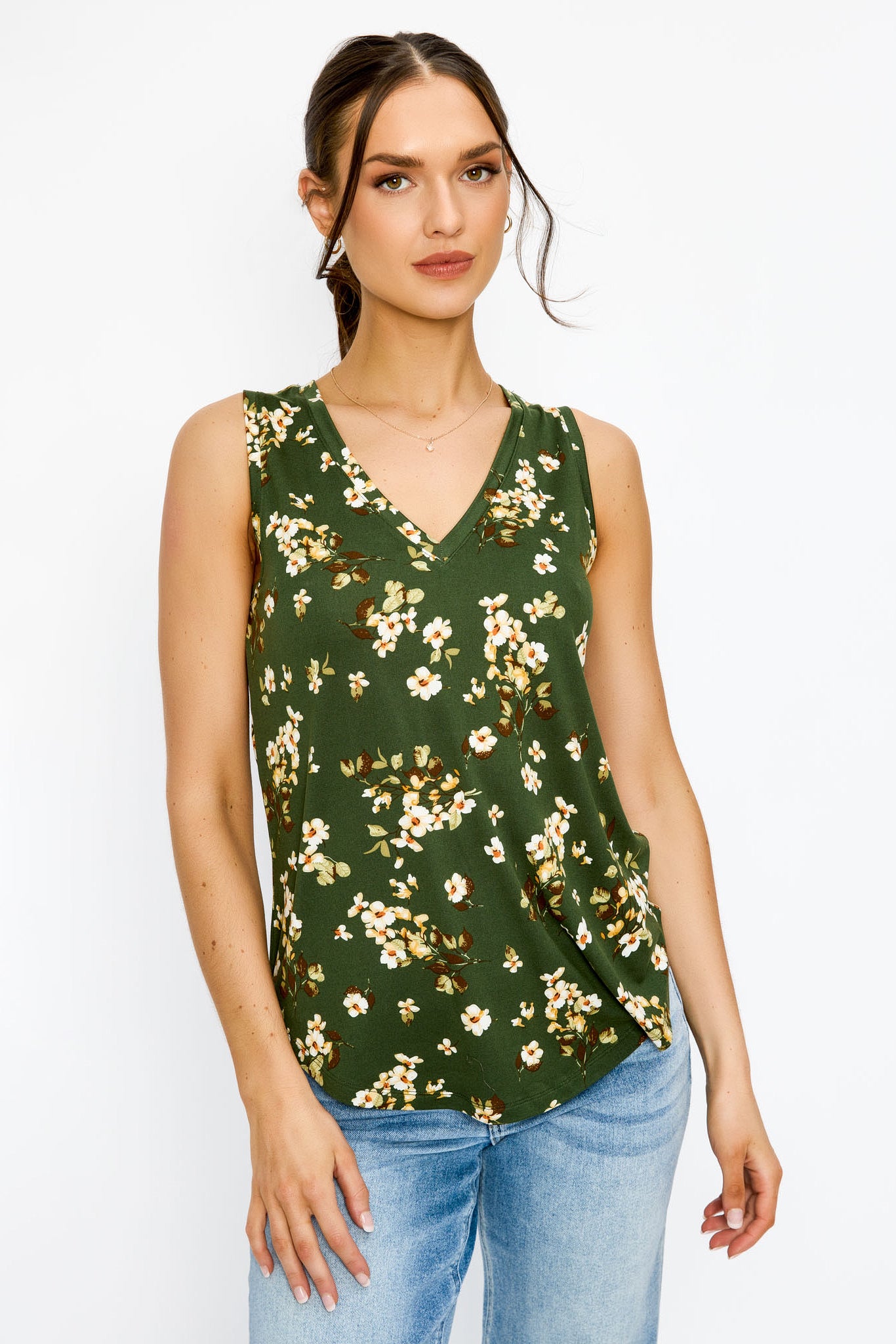 Soft Floral V-Neck Tank