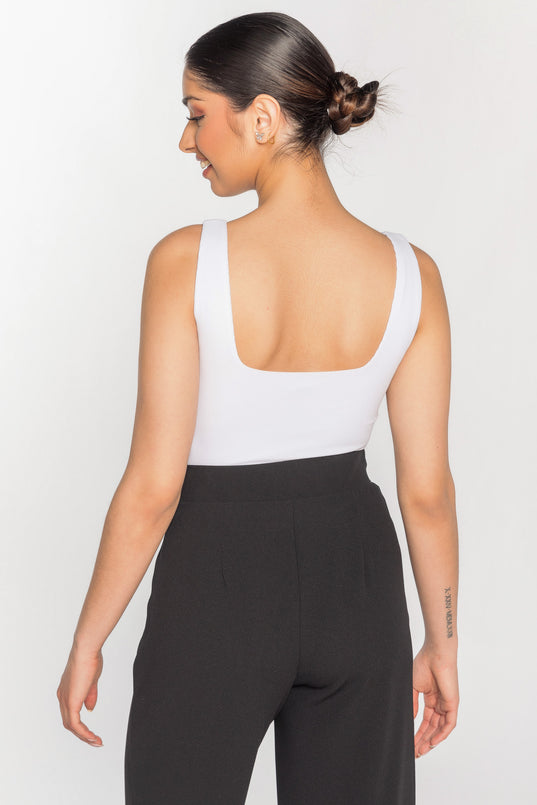 Rib Square Neck Tank Bodysuit