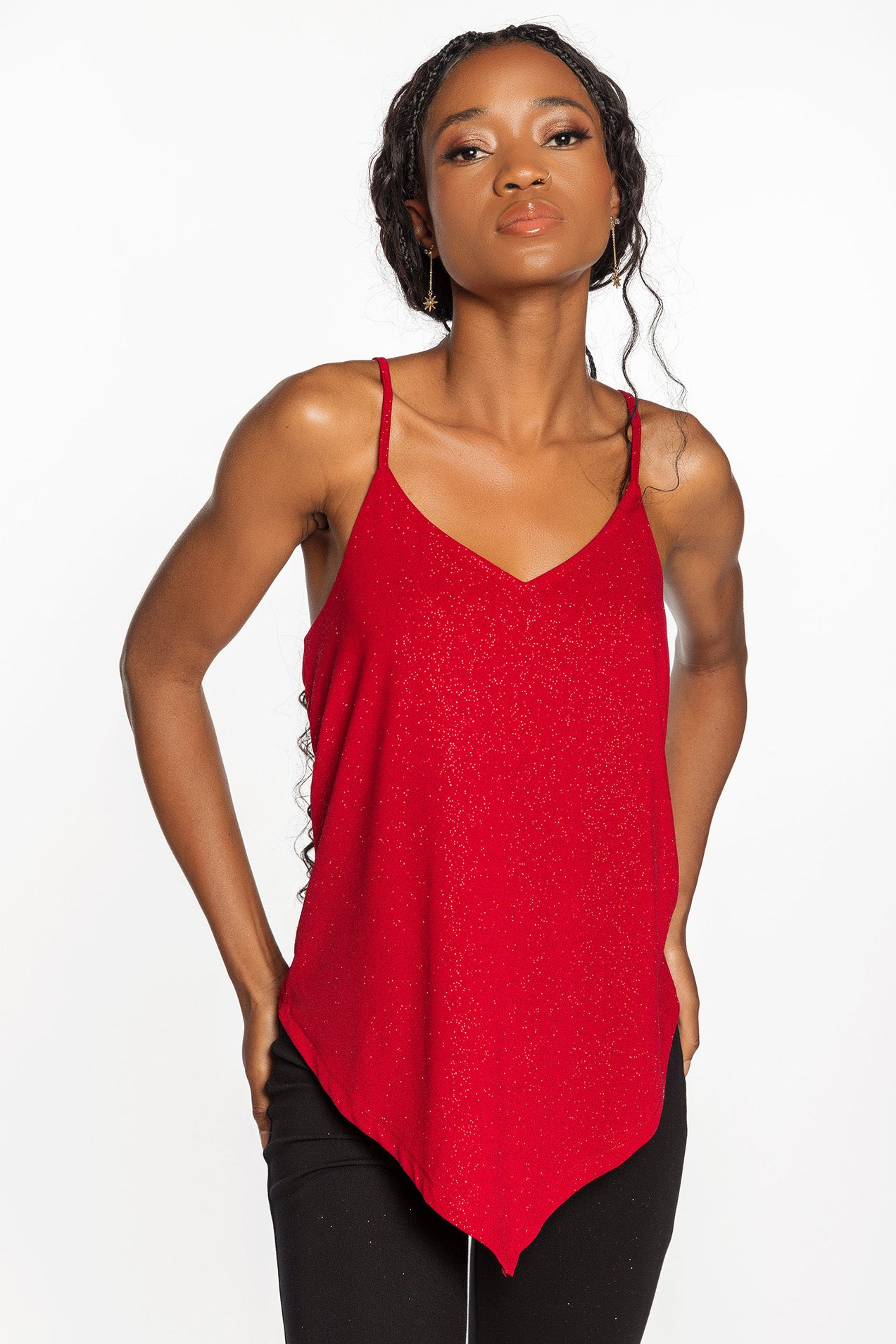 Camisole pailletée à col en V