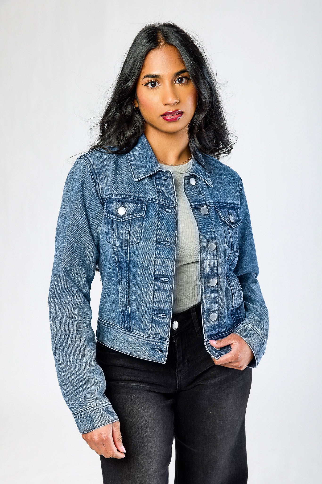 Ashley Medium Wash Denim Jacket – Eclipse