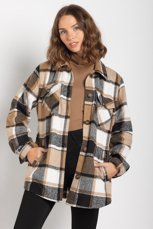 Manteau-chemise à carreaux Hadley