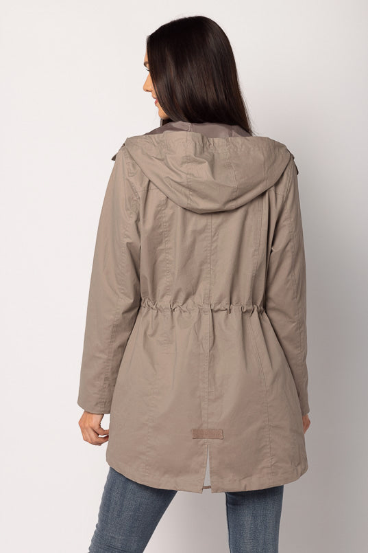 Anorak coton en fini enzyme avec capuchon