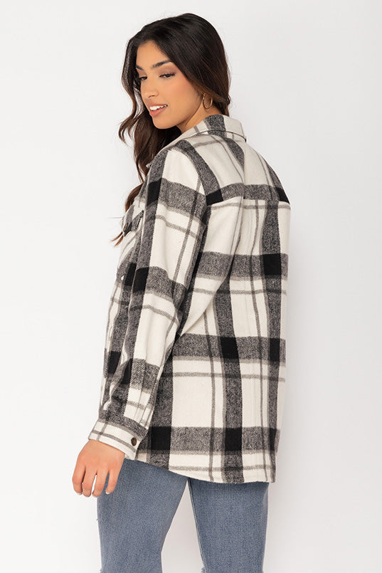 Manteau-chemise brossé à carreaux Sydney