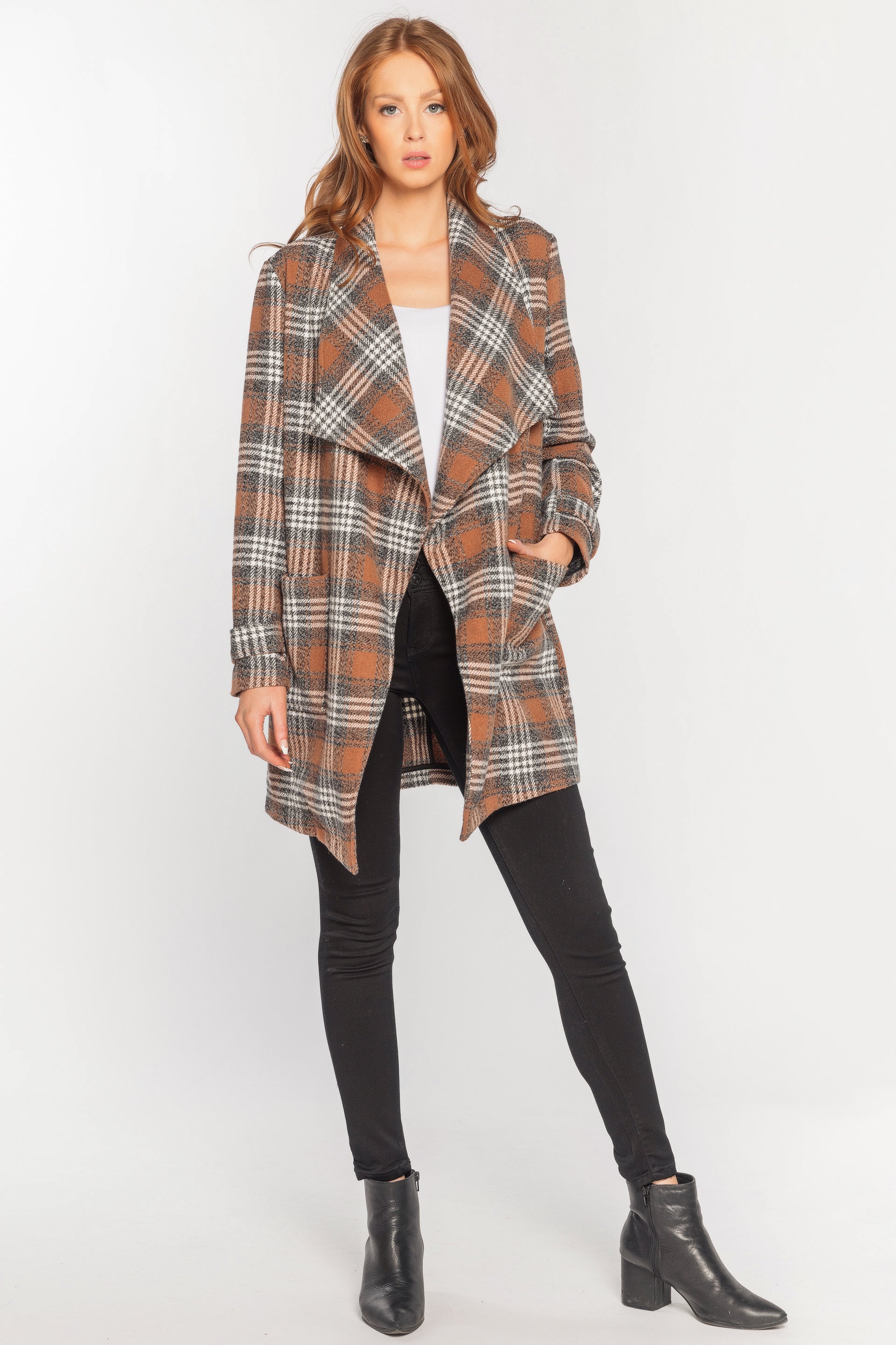 Isabelle Plaid Waterfall Jacket