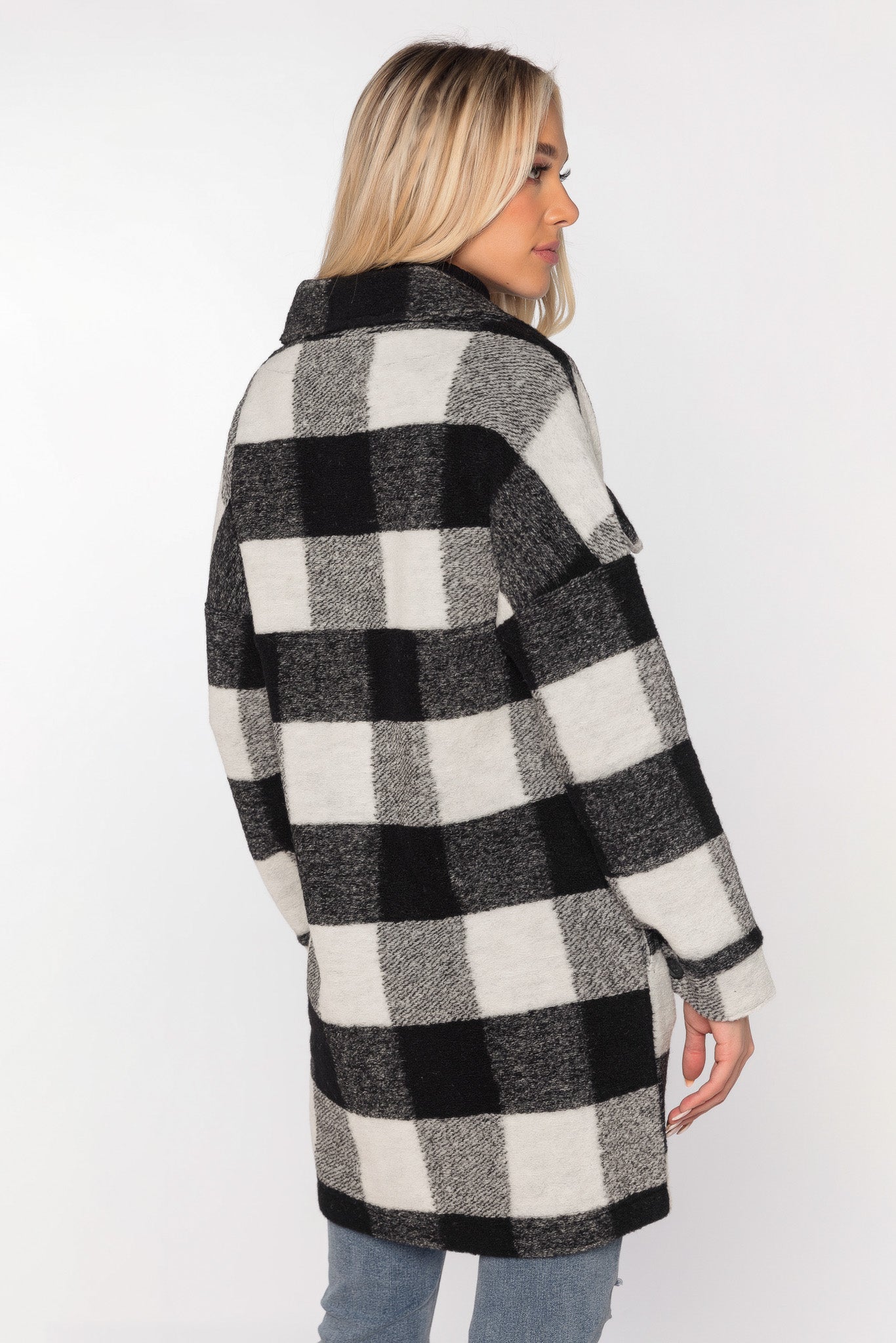 Manteau-chemise surdimensionné à carreaux buffalo