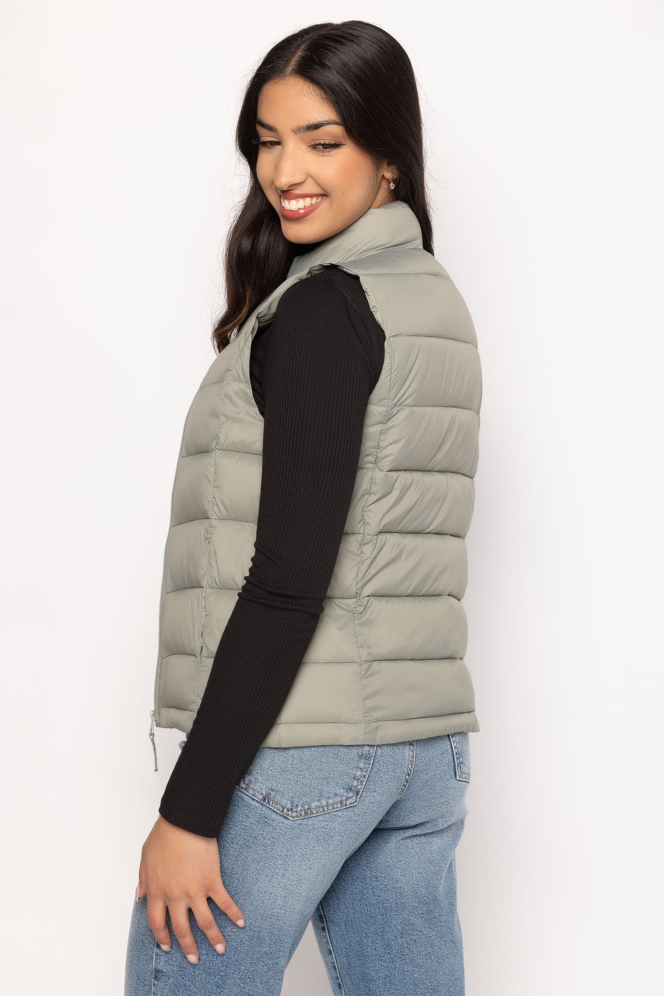 Nylon Quilted Puffer Vest