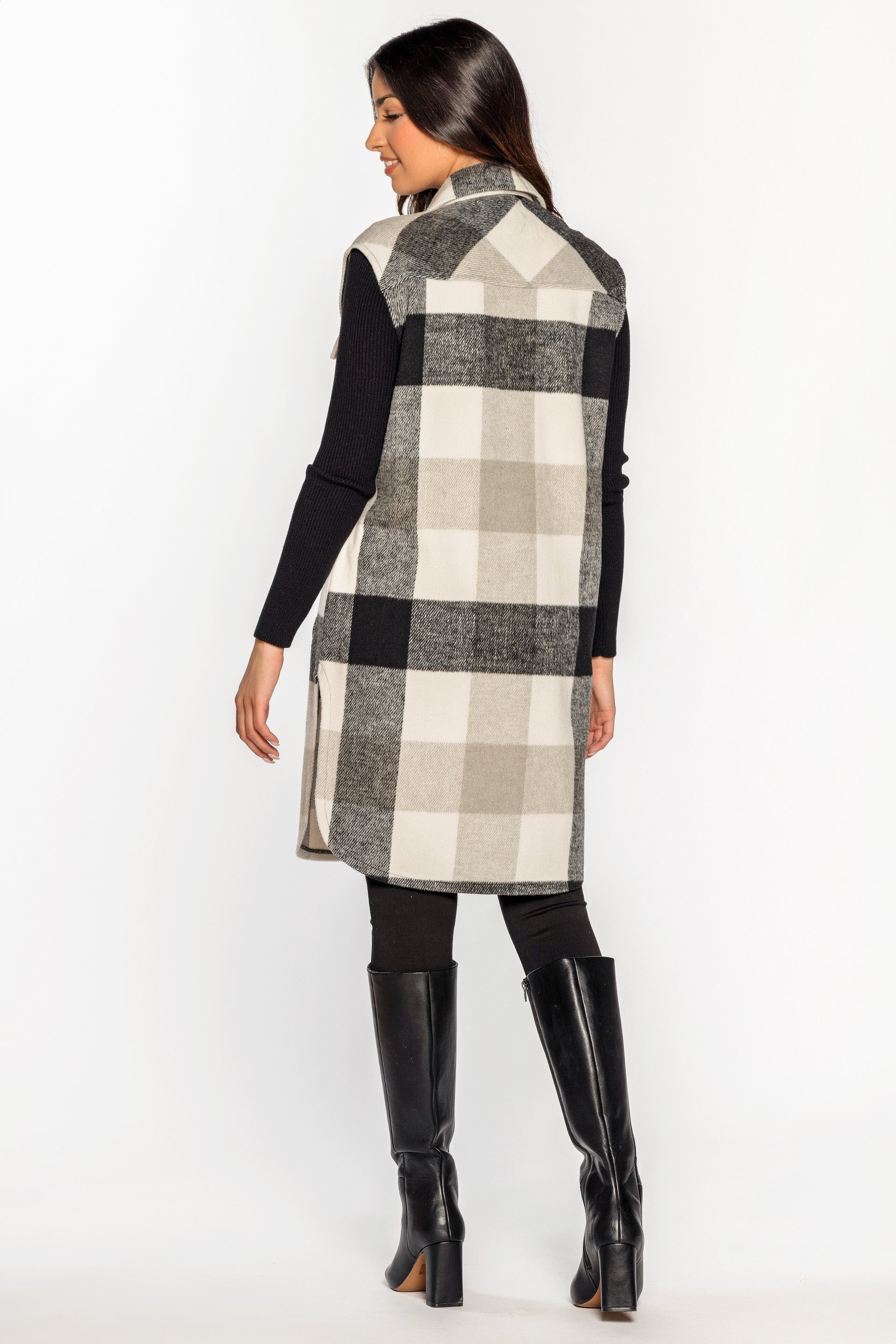 Manteau-chemise sans manches carreaux buffalo