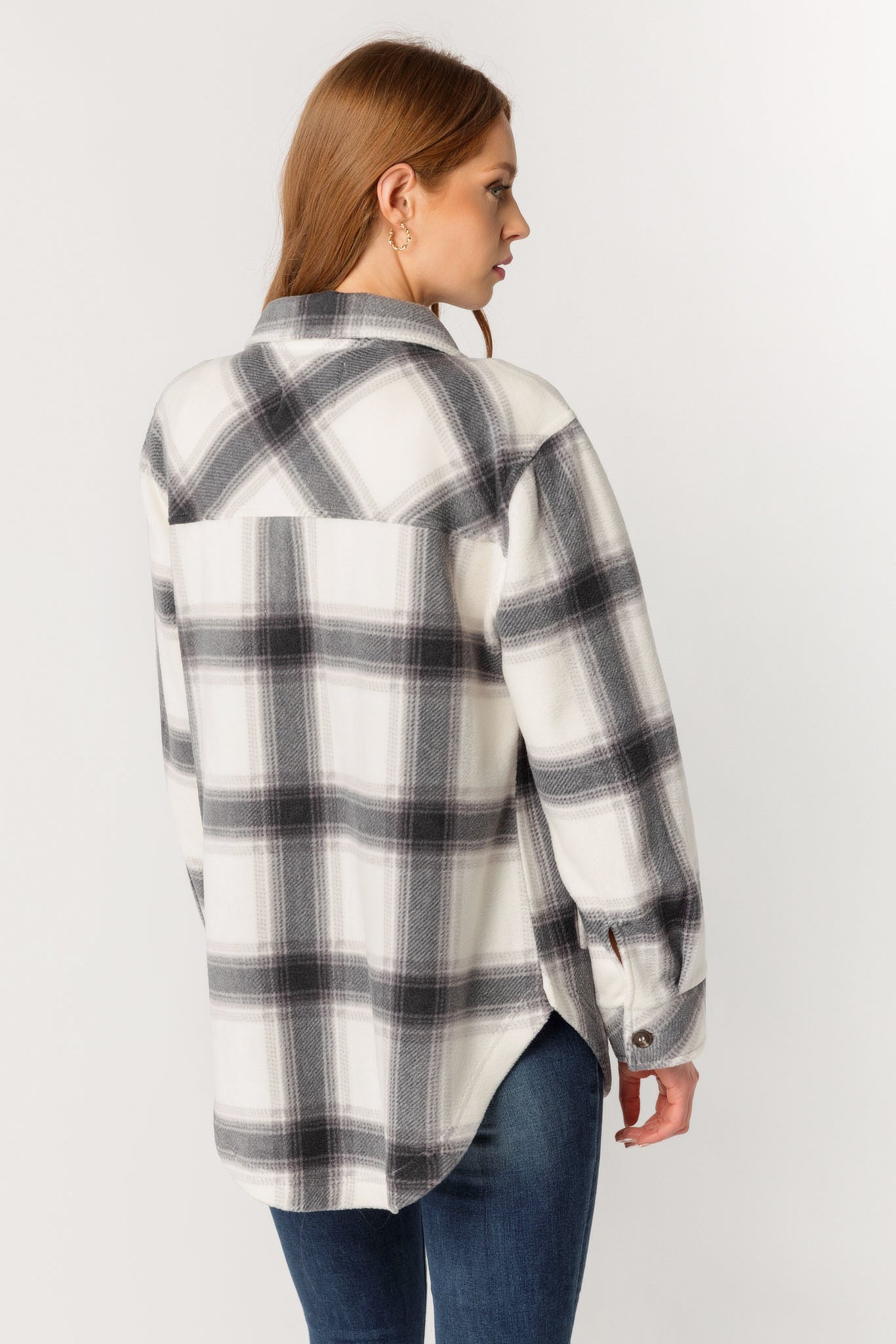 Manteau-chemise polaire carreaux Lynne