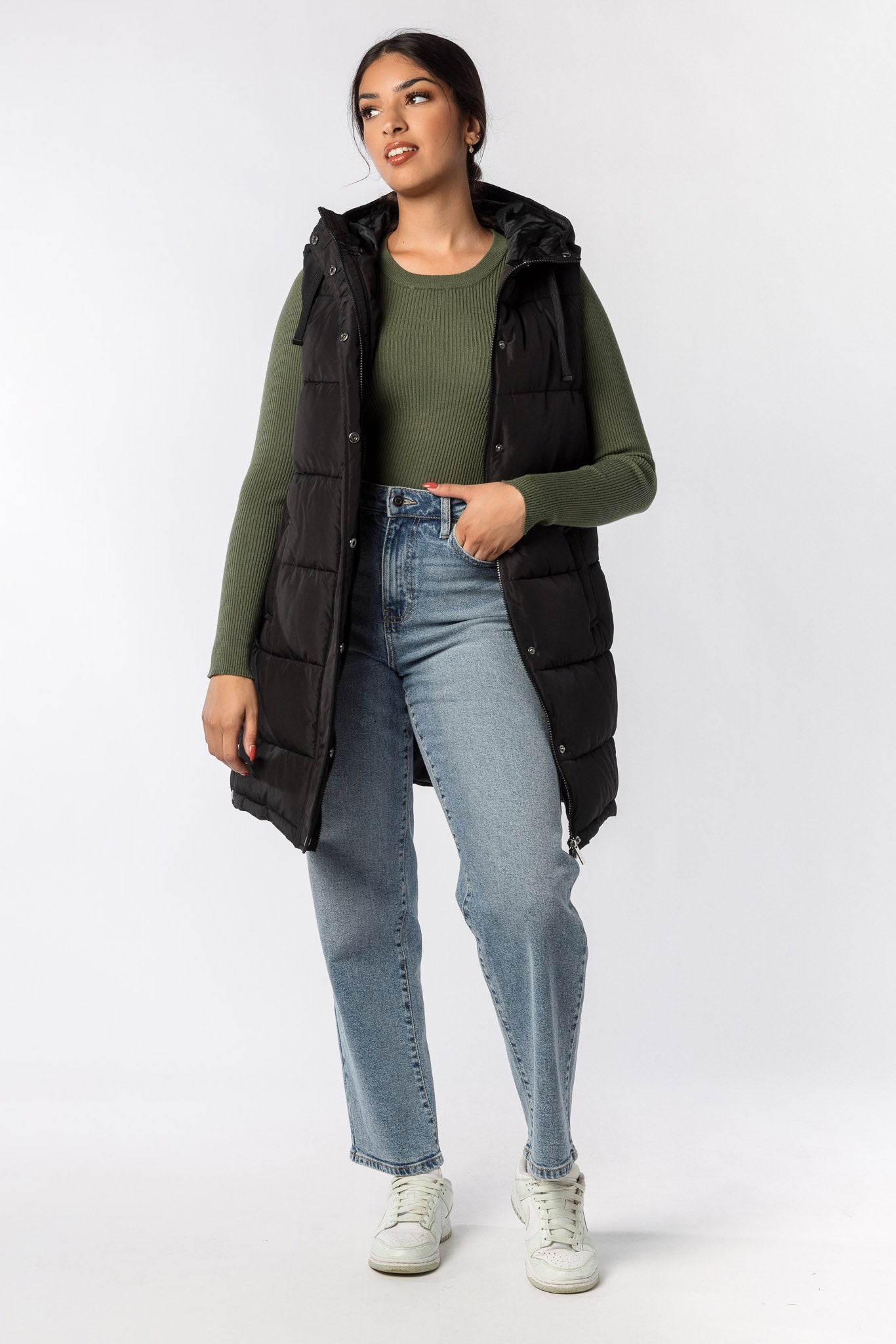 Veste matelassée midi avec capuchon