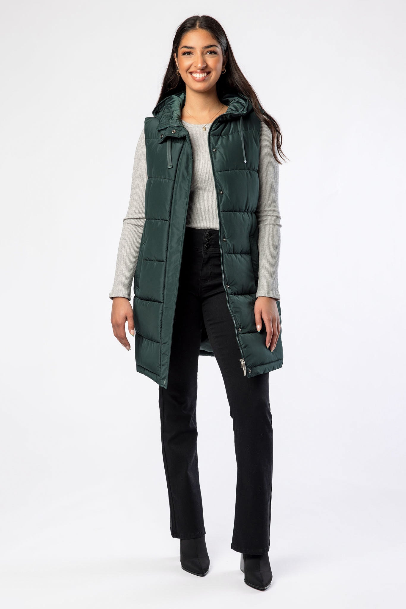Veste matelassée midi avec capuchon