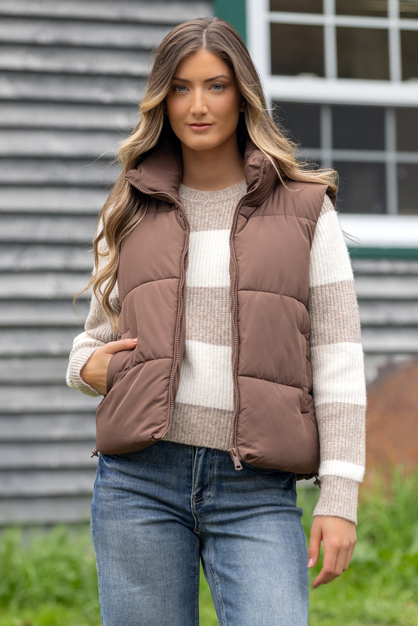 Veste matelassée surpiquée