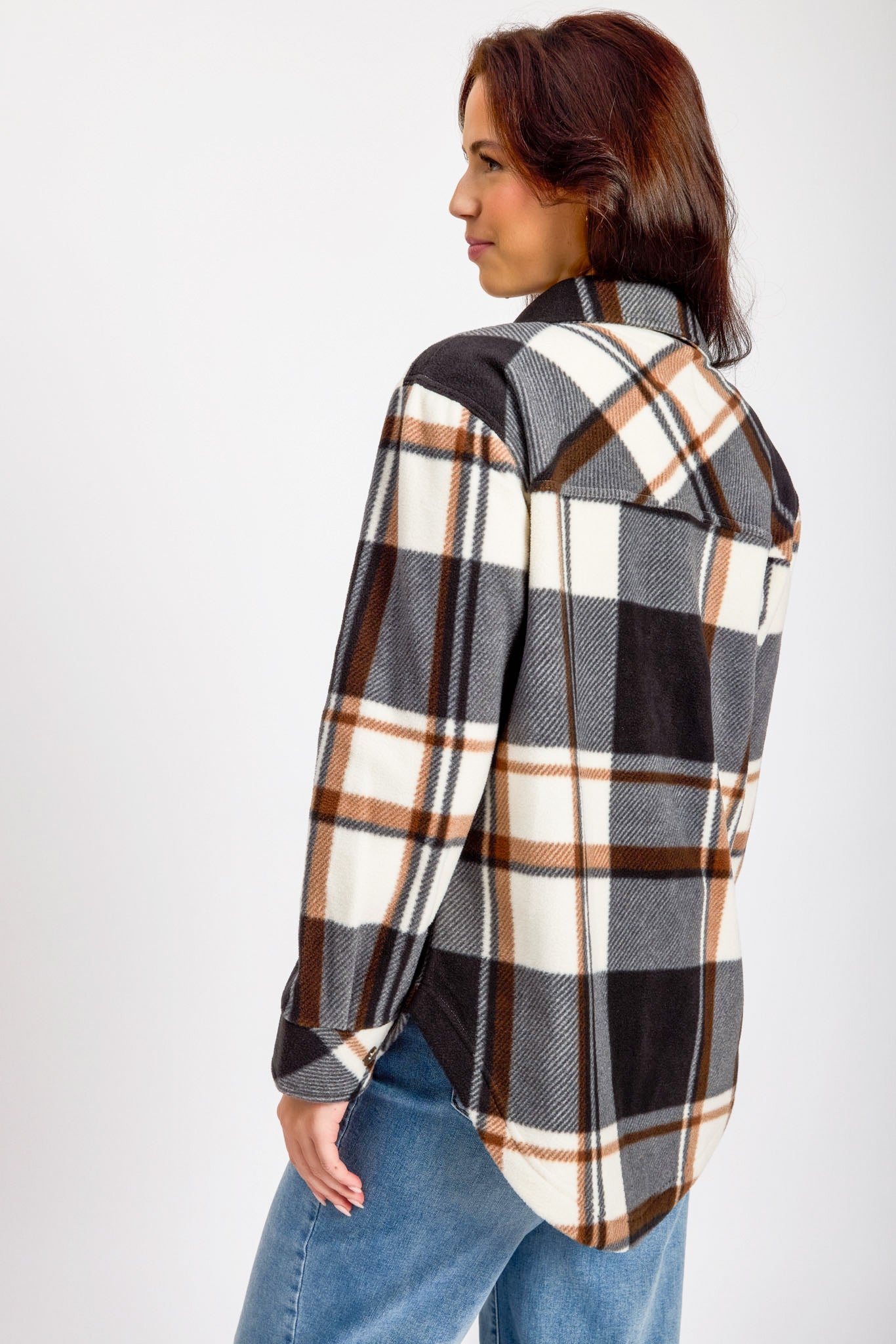 Veste en molleton à carreaux