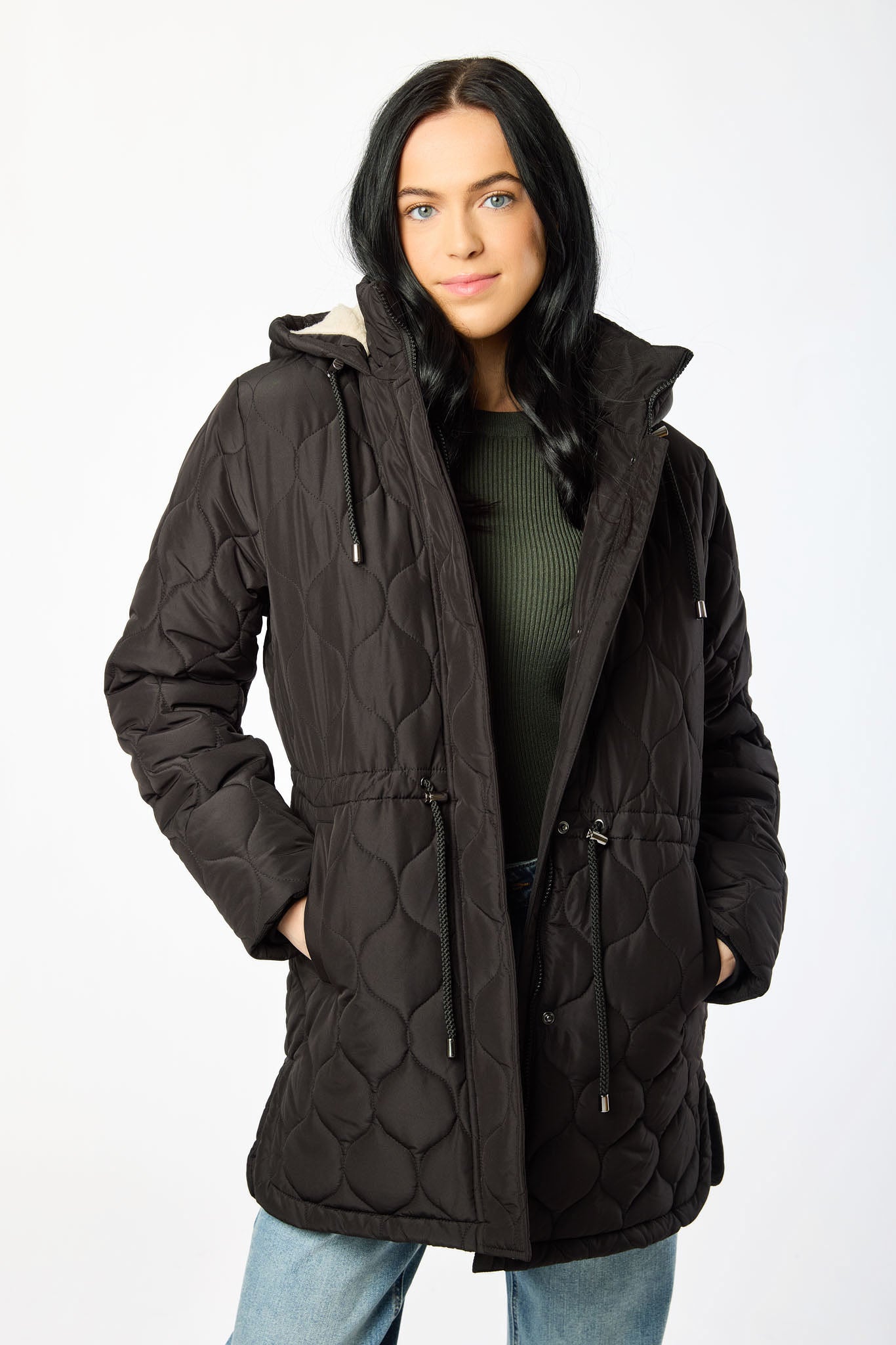 Anorak Sherpa matelassé en vagues