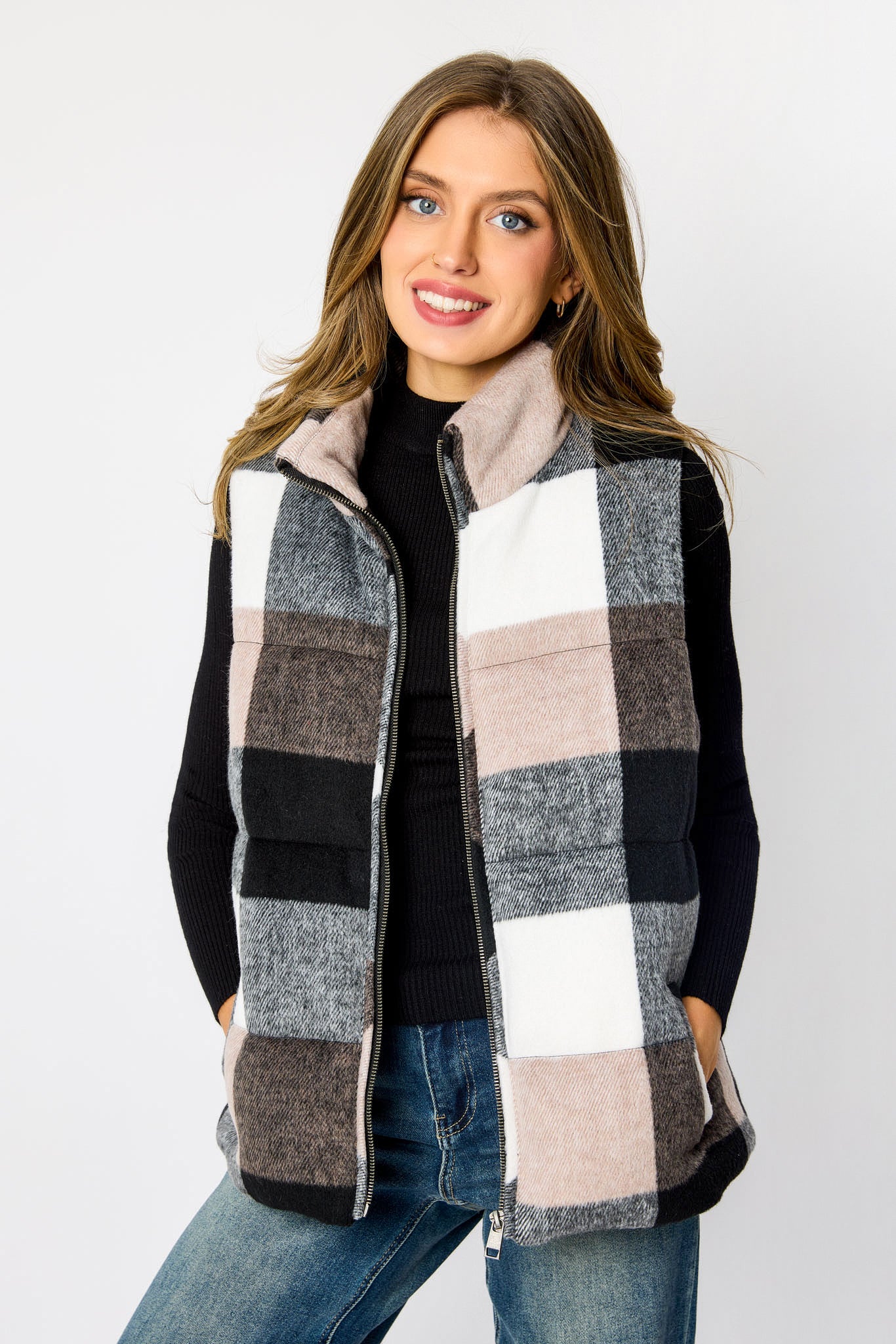 Plaid Puffer Vest