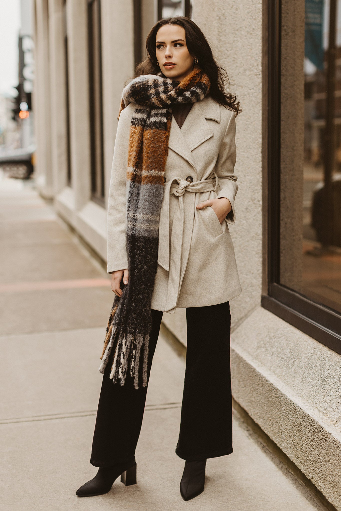 Manteau mélange brossé