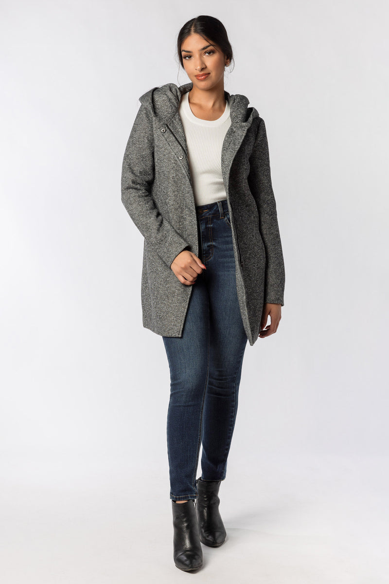 Only Sedona Coat with Hood Dark Grey Melange XL