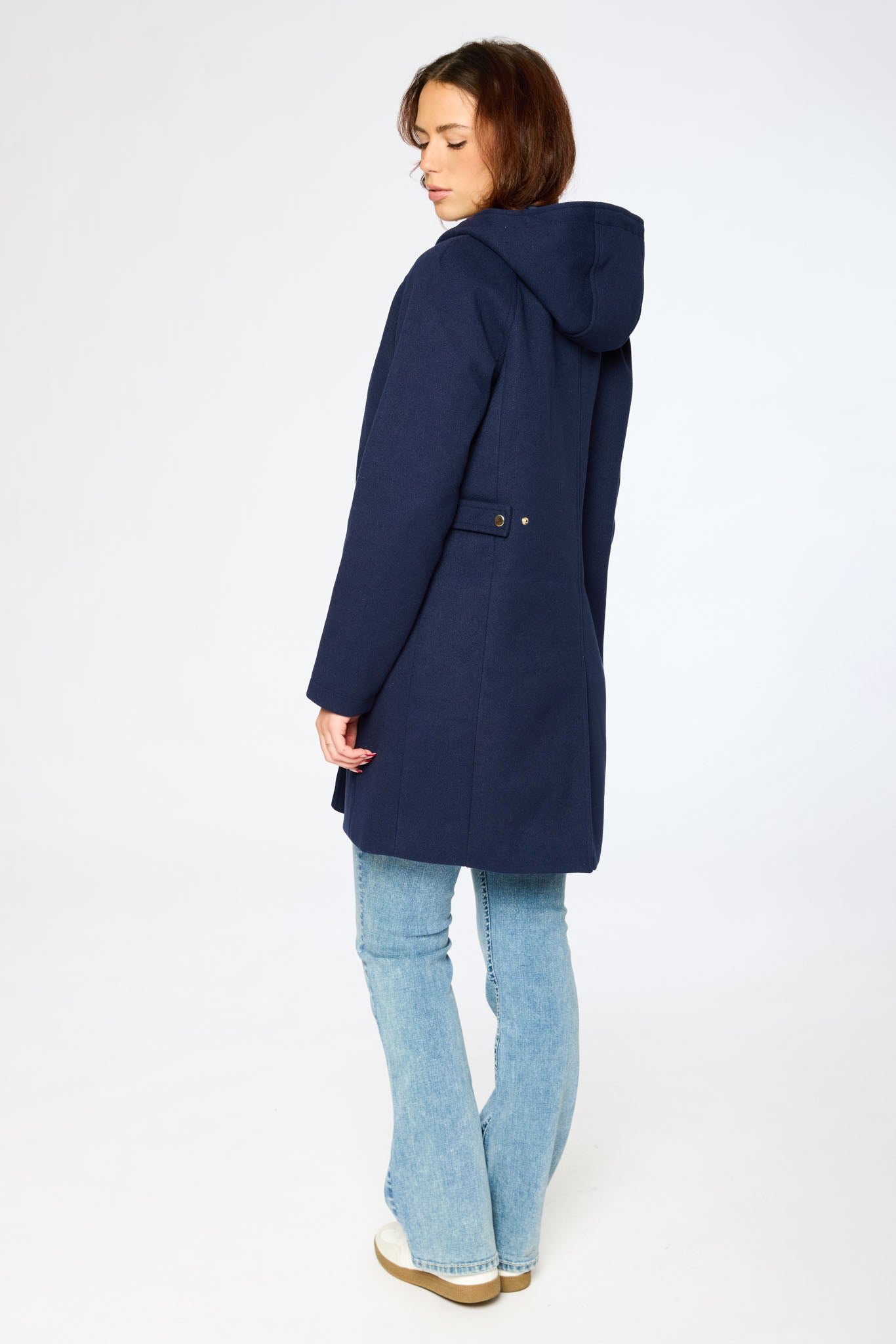 Faux Wool Hooded Coat