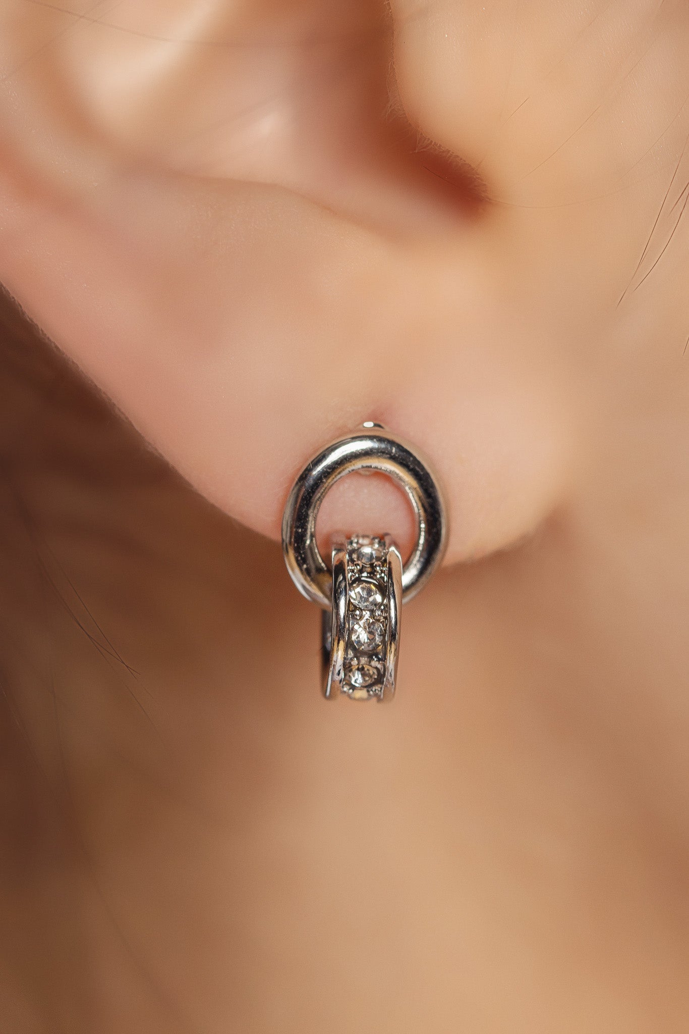 Interlocking Rhinestone Earrings