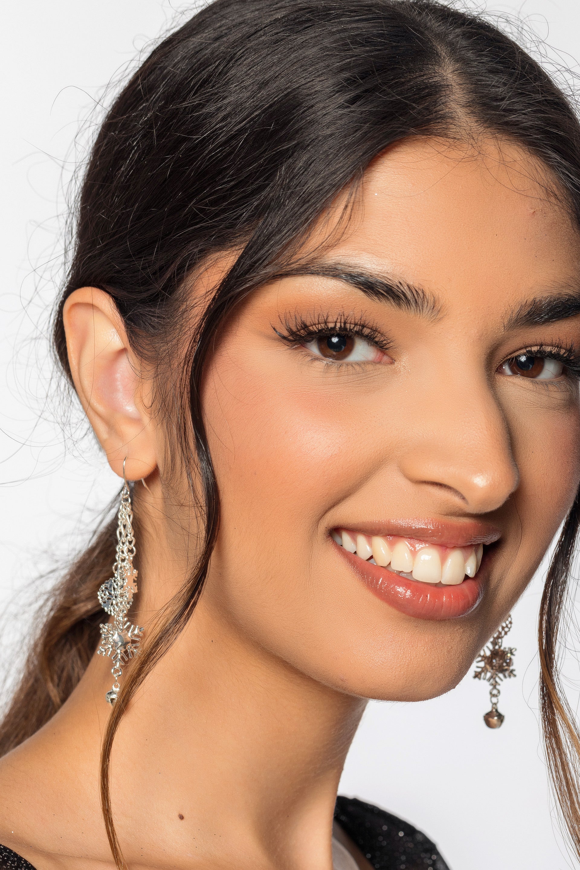 Boucles d'oreilles pendantes en forme de flocon de neige