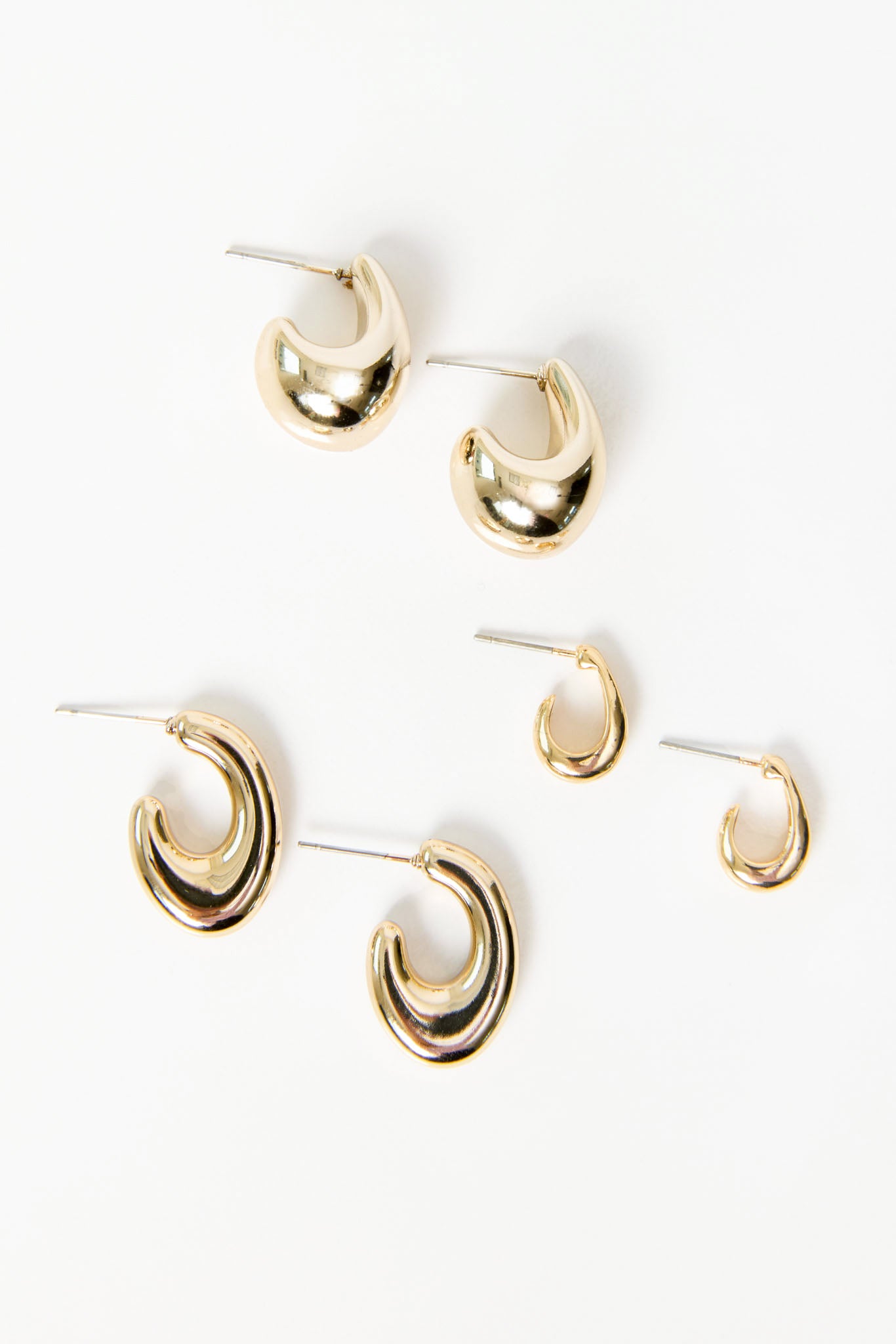 Jeu de 3 boucles d'oreilles mixtes