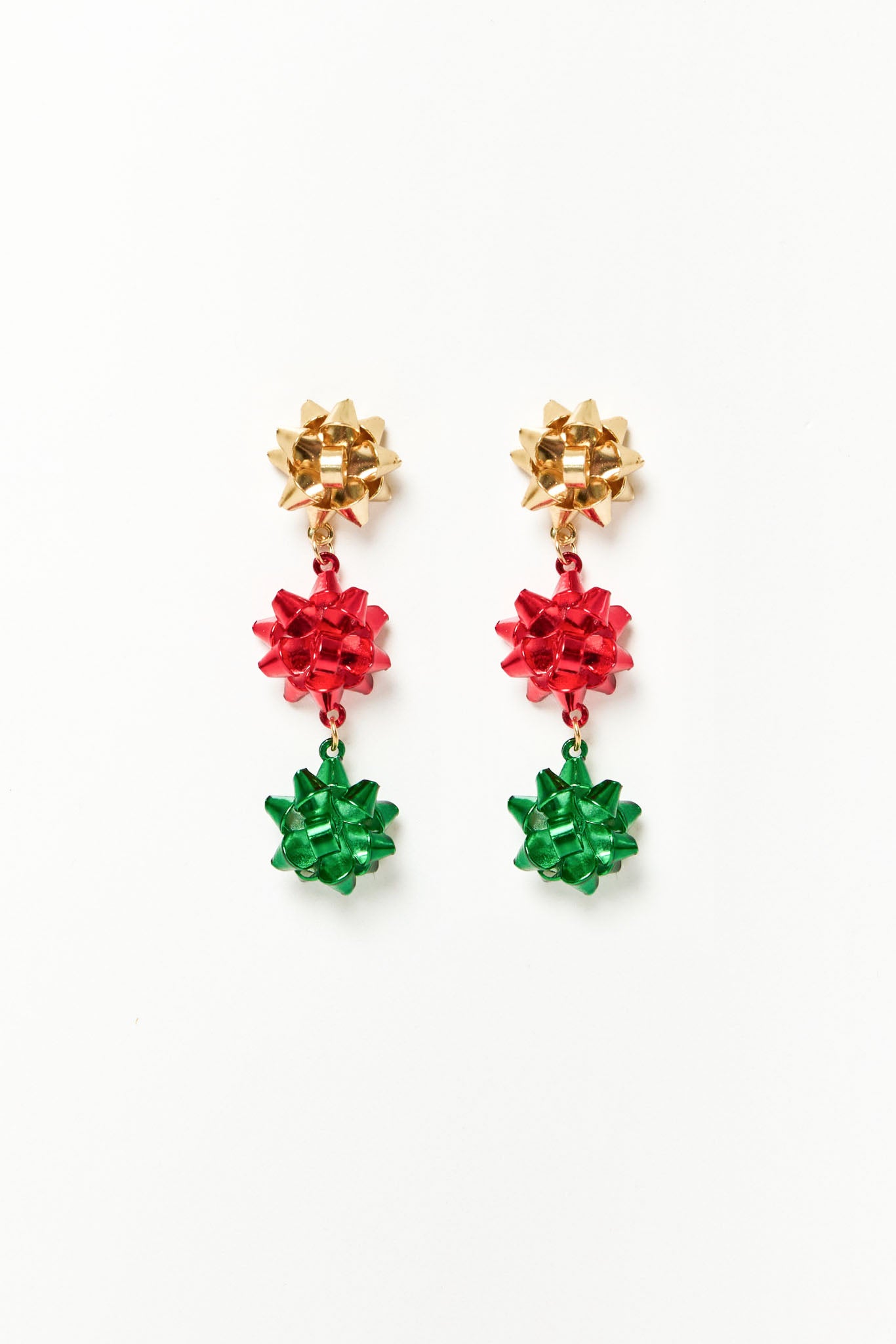 Boucles d'oreilles pendantes en forme de nœud de cadeau