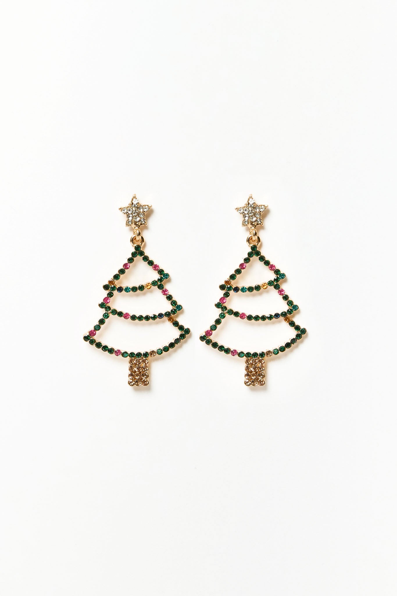 Boucles d'oreilles de sapins scintillants