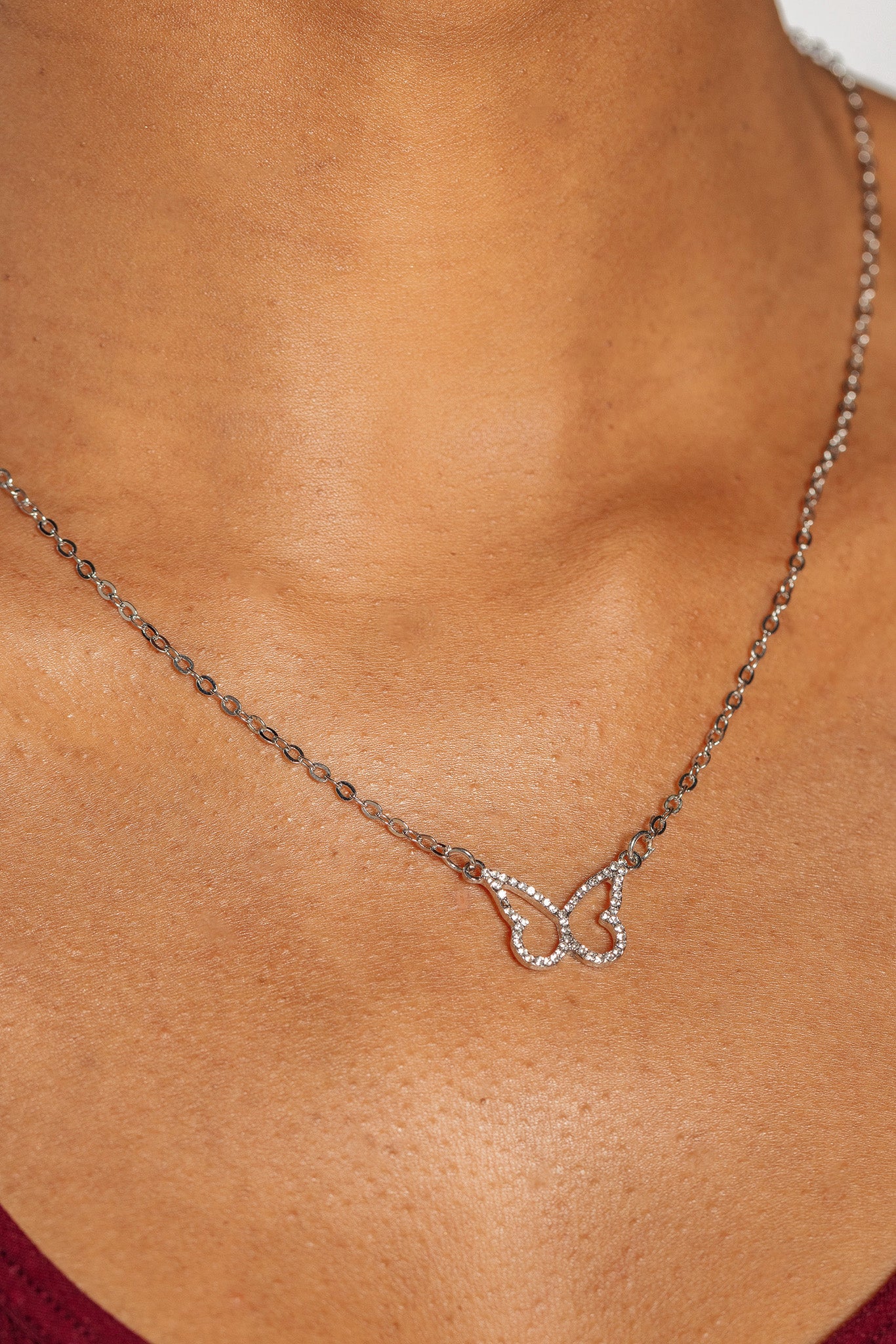 Necklace with Rhinestone Butterfly