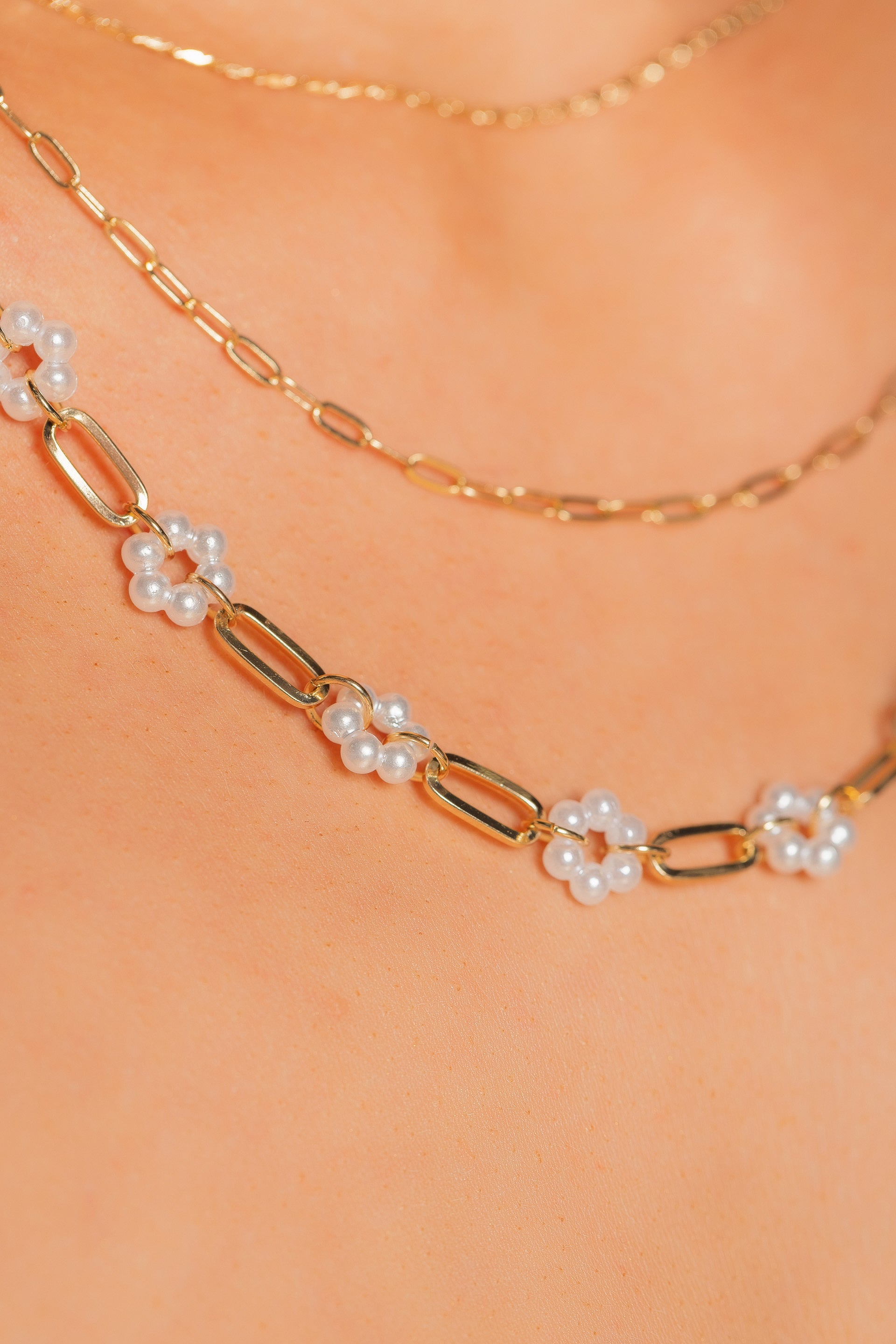 Collier superposé perles