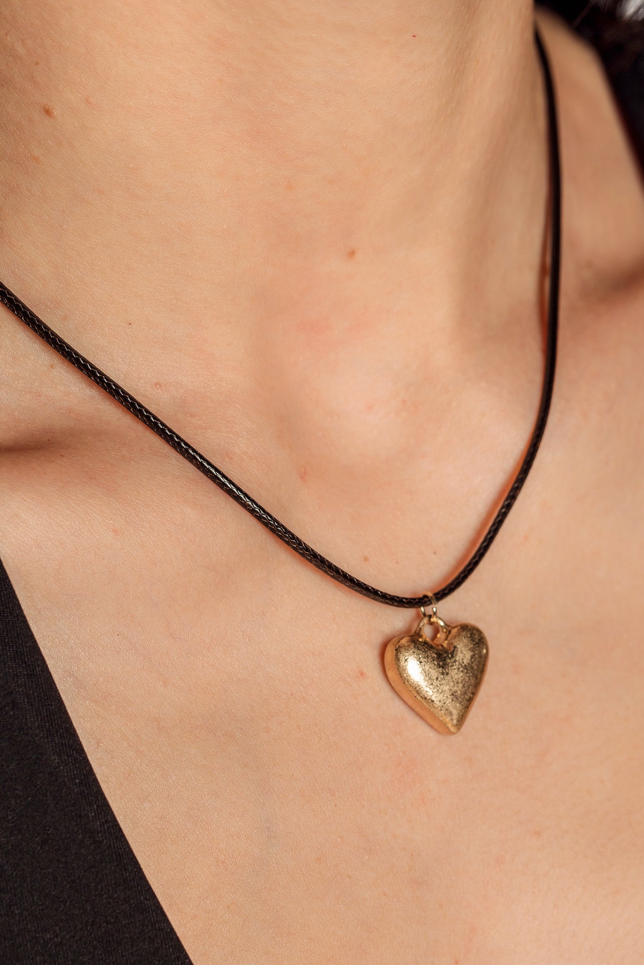 Antique Heart Rope Necklace