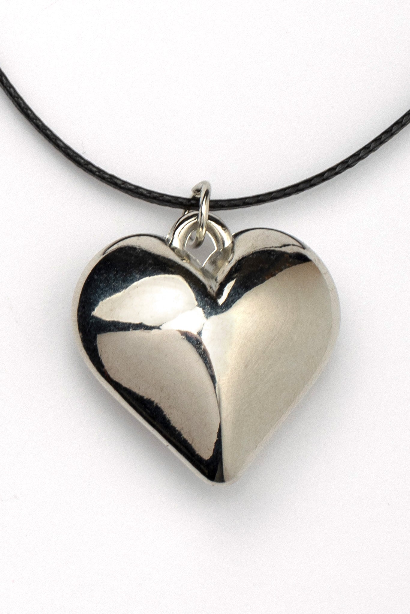 Silver Heart on Rope Necklace