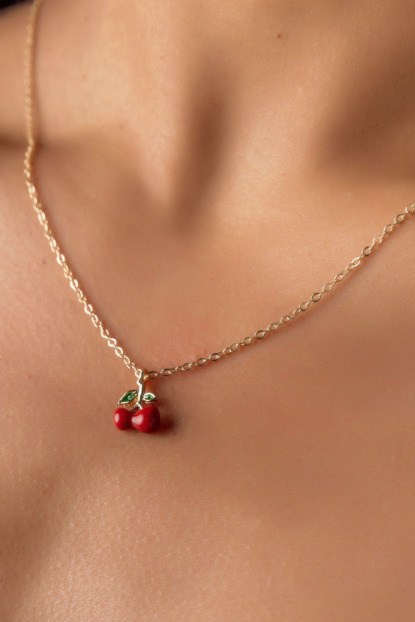 Cherry Pendant Chain Necklace