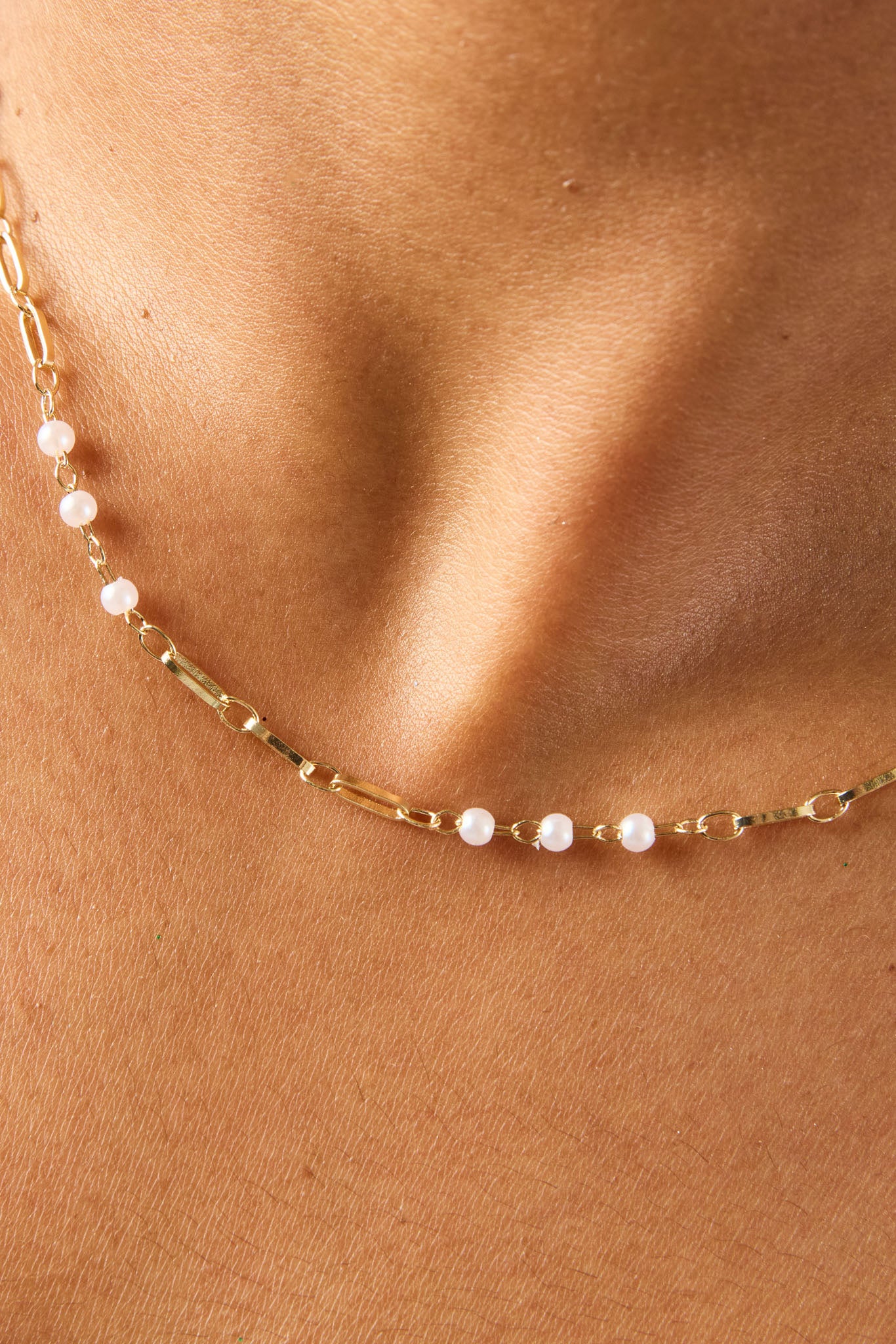 Collier chaîne trombone en perles