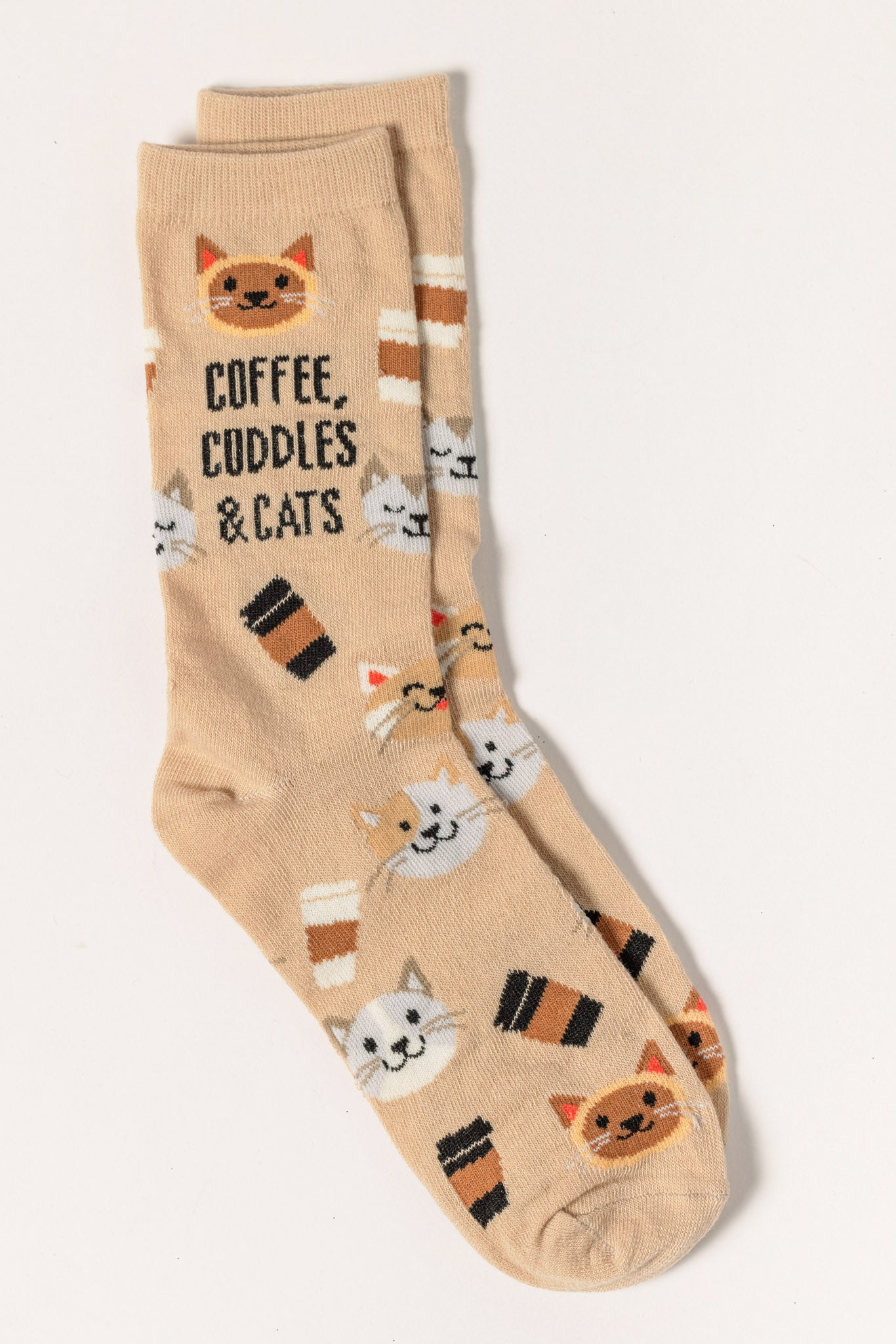 Chaussettes "Coffee, Cuddles & Cats"