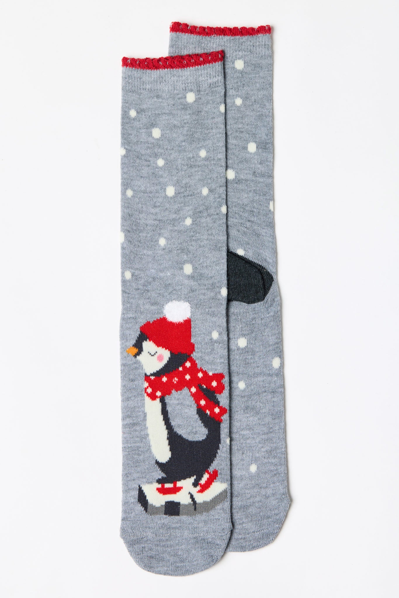 Skating Penguin Polka-Dot Socks
