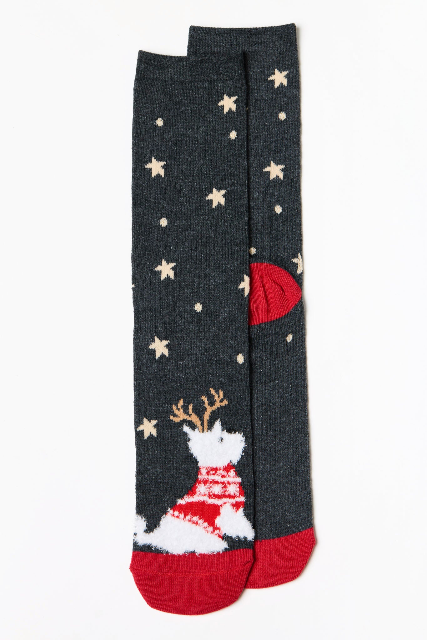 Fuzzy Scottie Dogs and Stars Socks