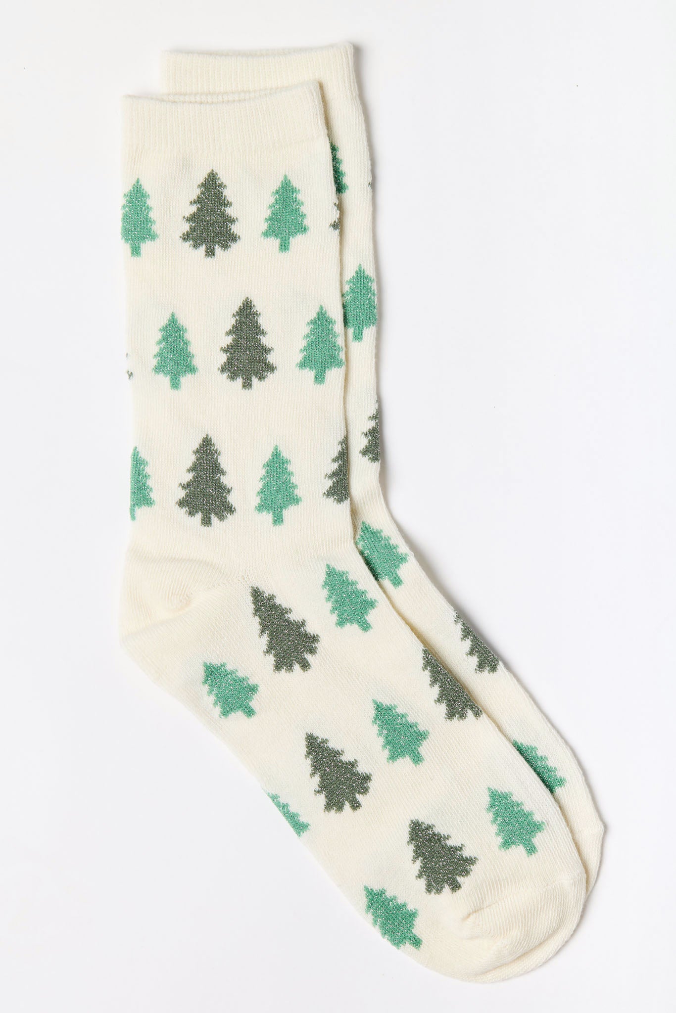 Lurex Christmas Trees Socks