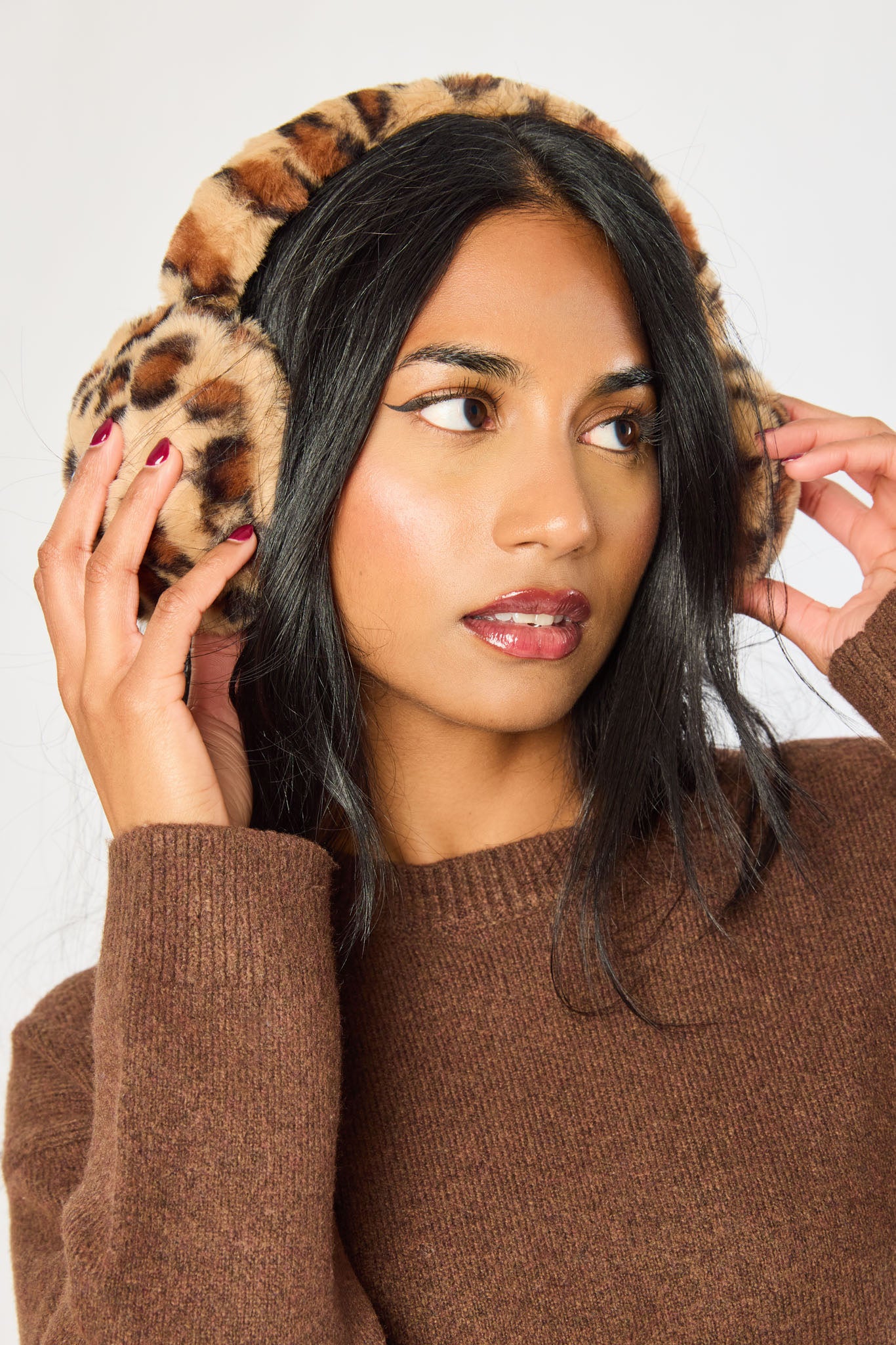 Leopard Print Fur Earmuffs