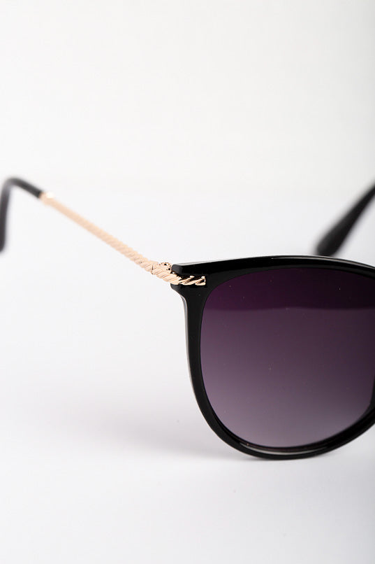 Lunettes de soleil pantos avec branches en métal torsadées