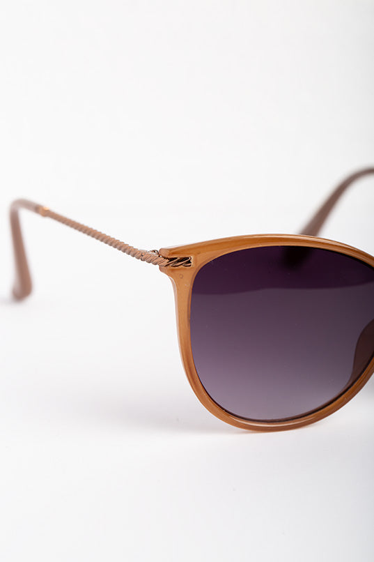Lunettes de soleil pantos avec branches en métal torsadées