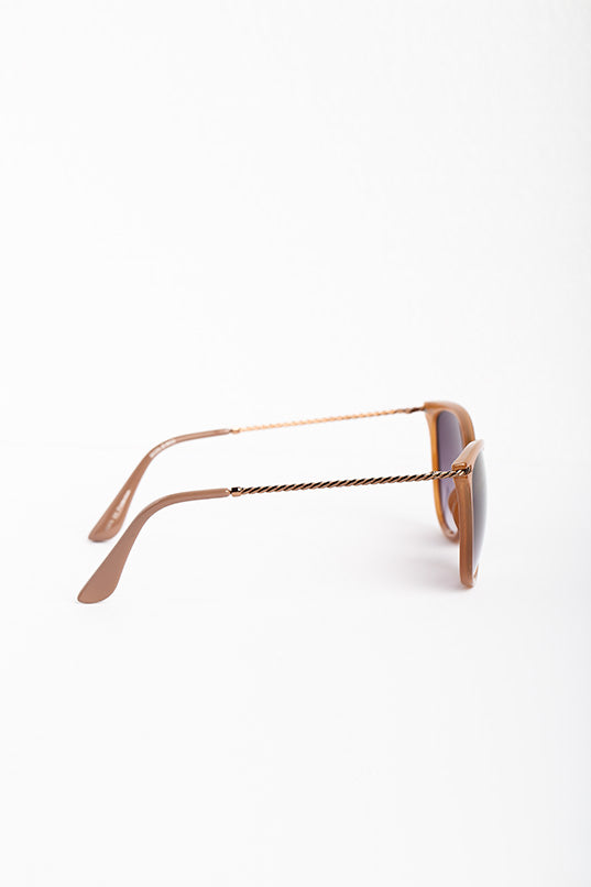 Lunettes de soleil pantos avec branches en métal torsadées