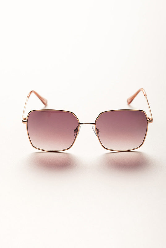 Rectangular Metal Frame Sunglasses