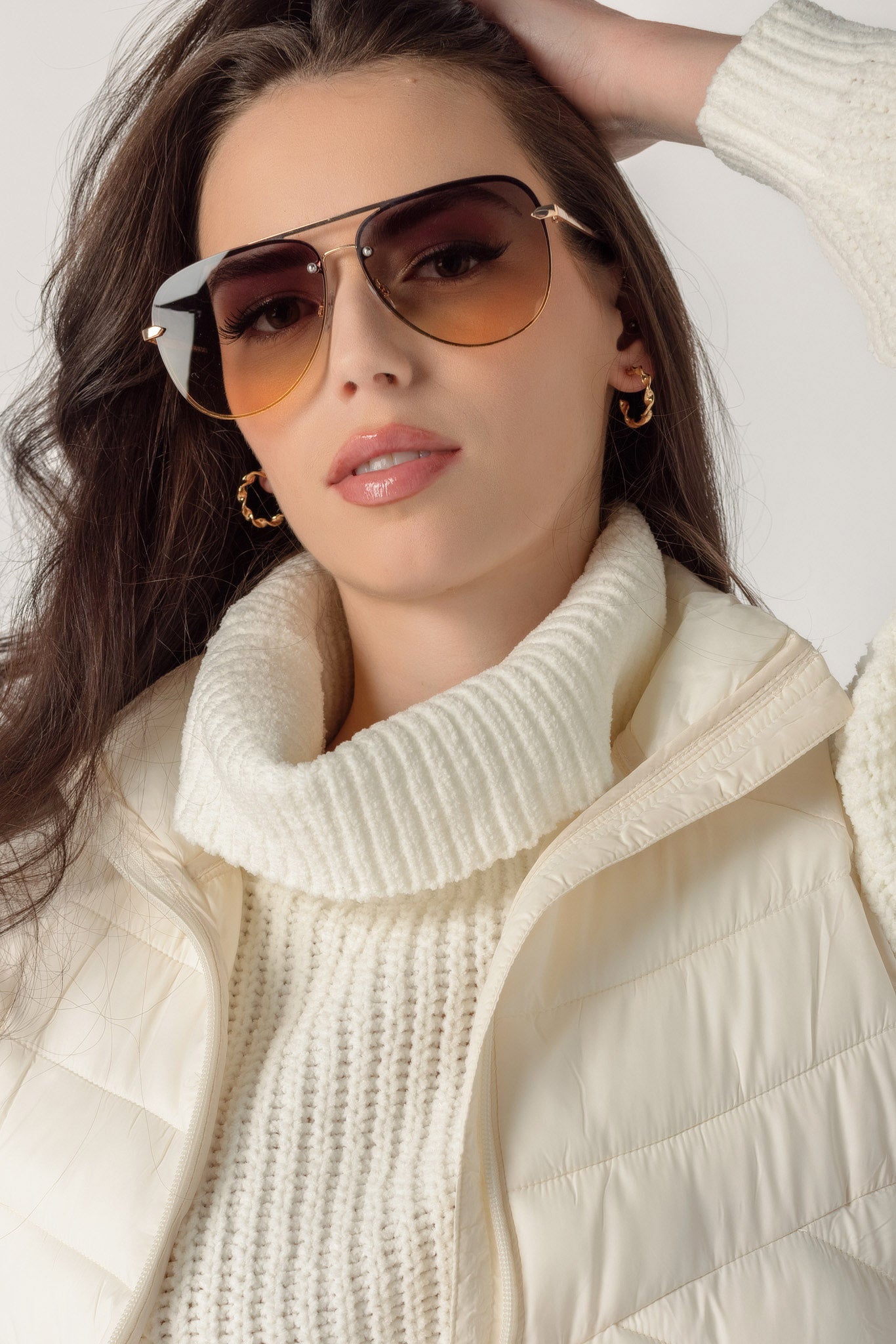 Rimless Aviator Sunglasses