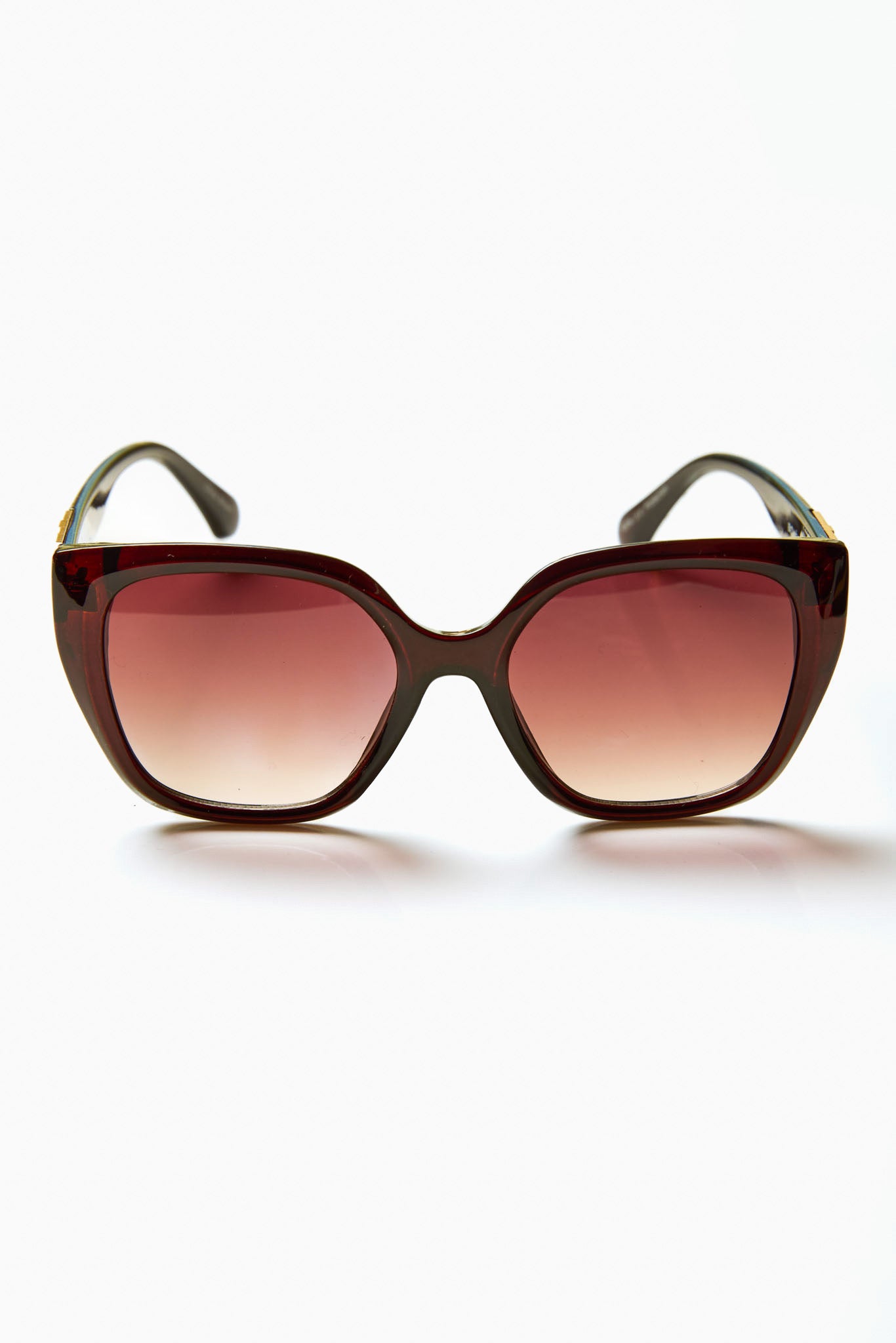 Gold-Trim Rectangular Cat-Eye Sunglasses – Eclipse